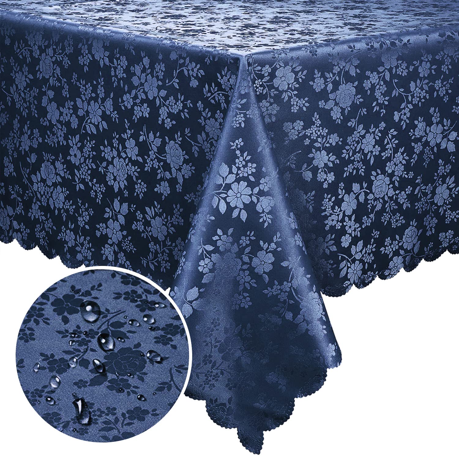 Foto 2 pulgar | Mantel Smiry De Vinilo Impermeable 150 X 210 Cm, Color Azul Marino - Venta Internacional.