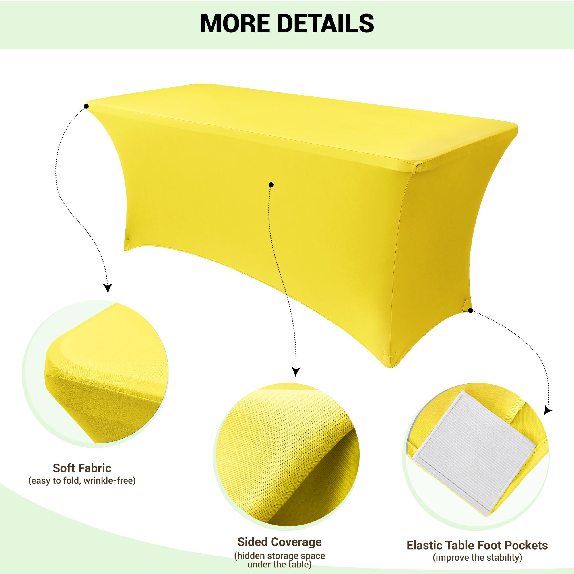 Foto 4 pulgar | Mantel Obstal Stretch Spandex Para Mesa Plegable De 6 Pies - Venta Internacional.