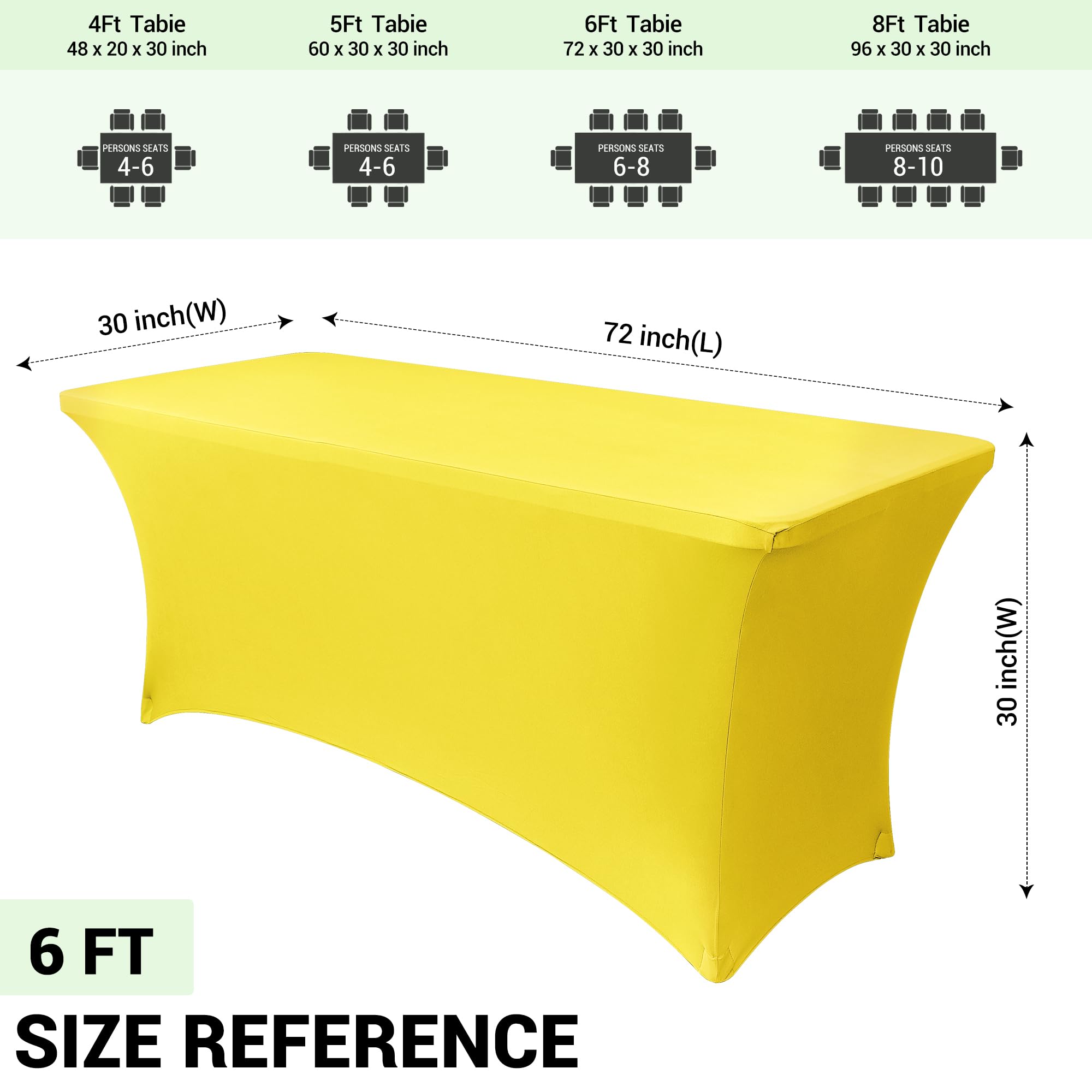 Foto 5 pulgar | Mantel Obstal Stretch Spandex Para Mesa Plegable De 6 Pies - Venta Internacional.