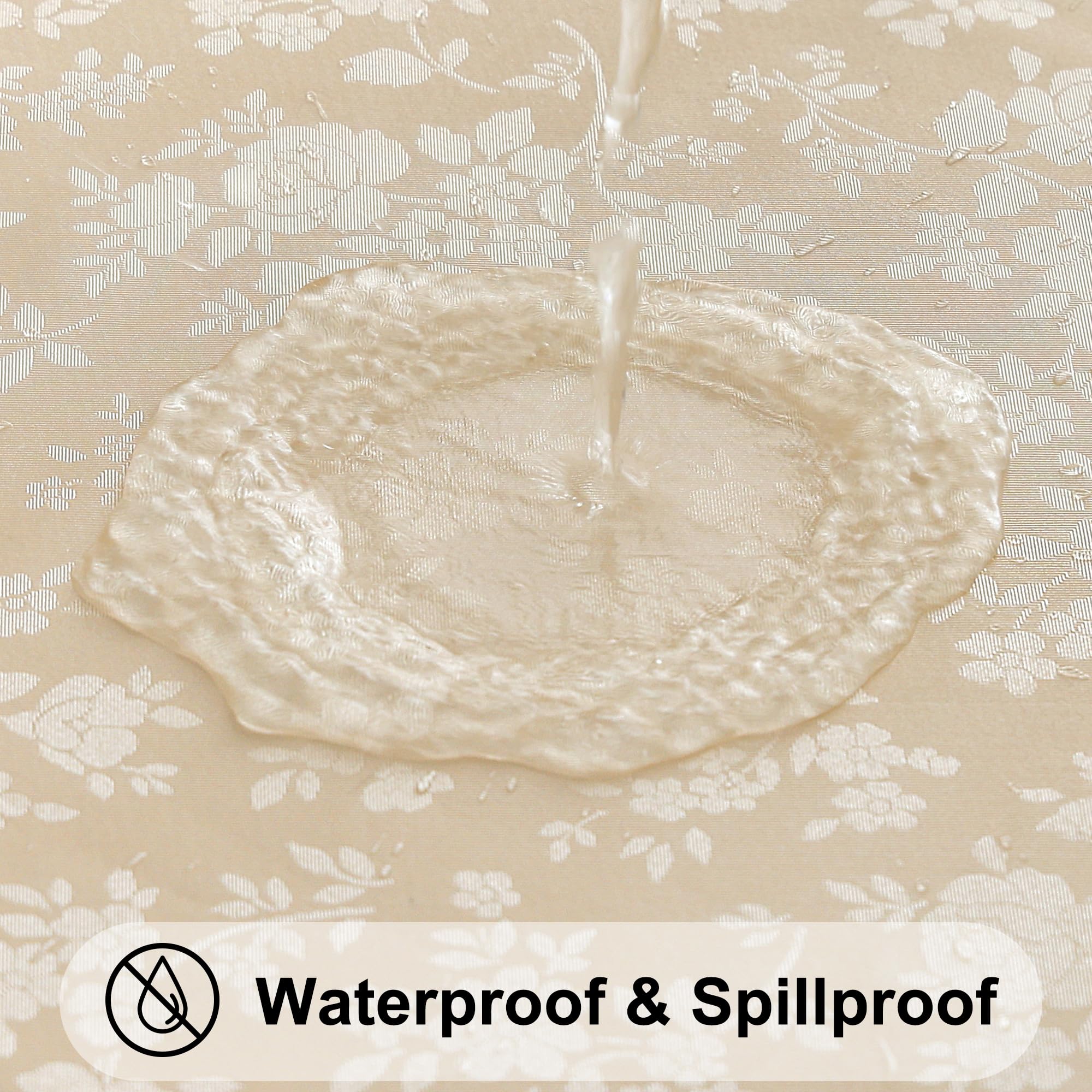 Foto 2 | Mantel Smiry De Vinilo Impermeable Para Cocina 140 X 200 Cm, Color Beige - Venta Internacional.
