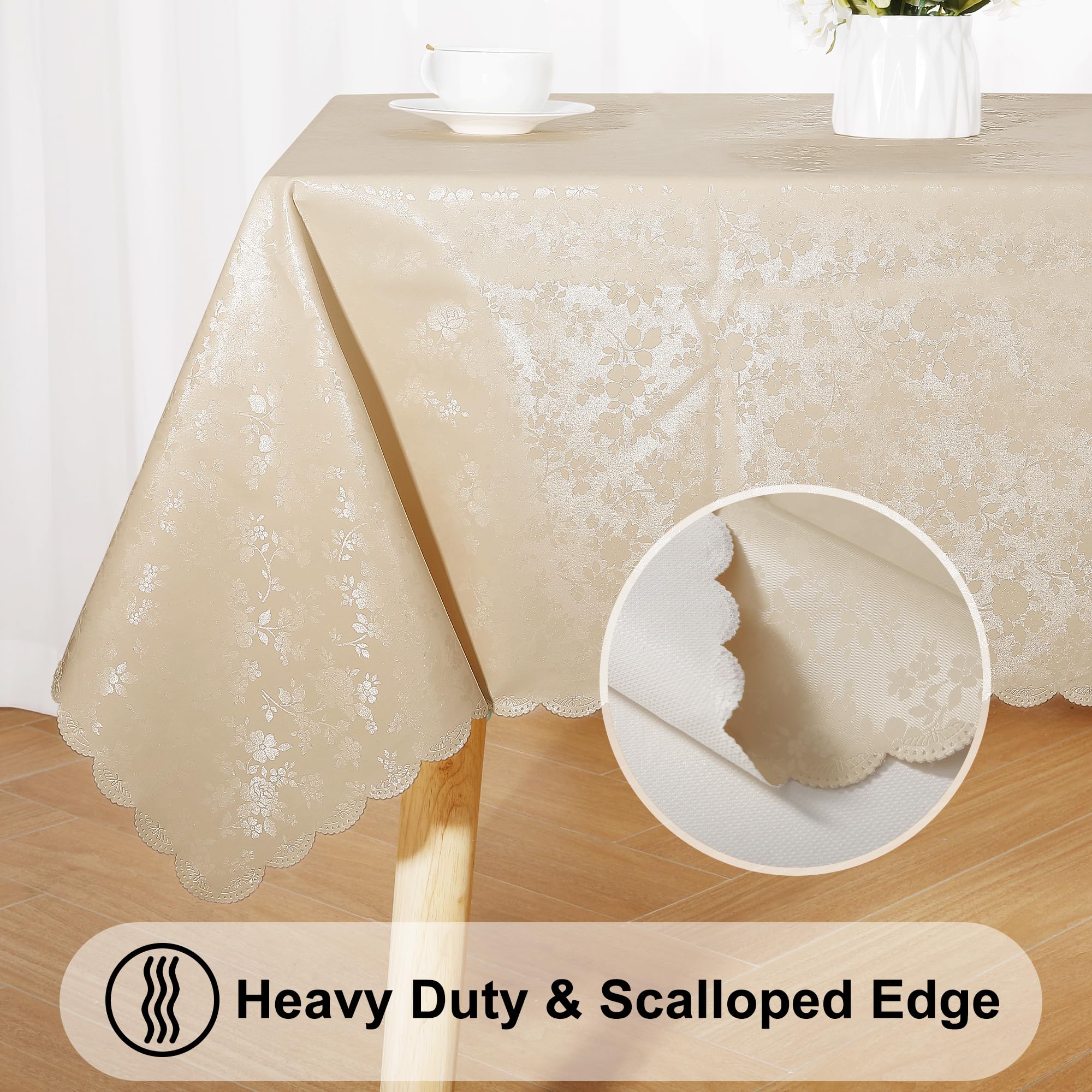 Foto 5 pulgar | Mantel Smiry De Vinilo Impermeable Para Cocina 140 X 200 Cm, Color Beige - Venta Internacional.