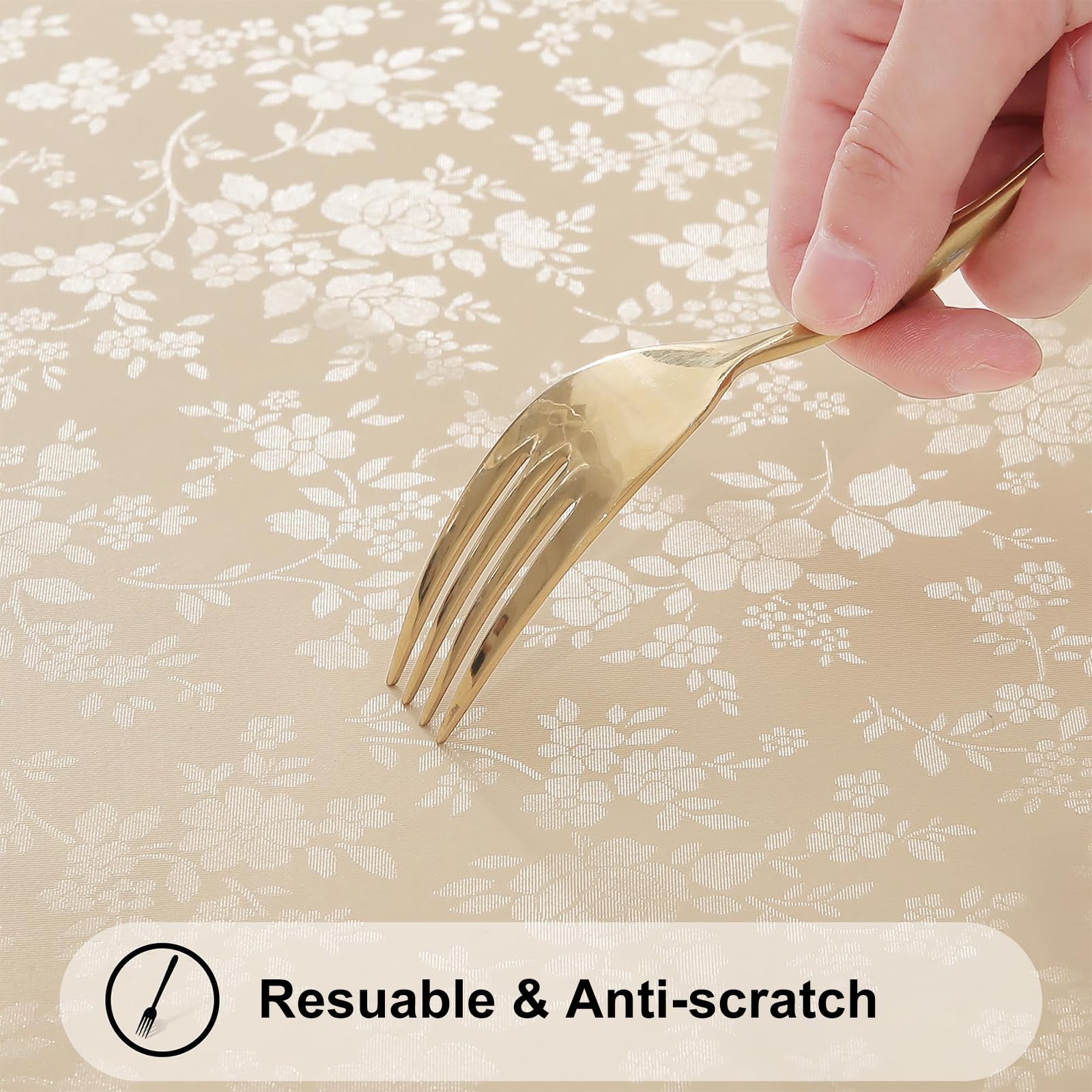 Foto 6 pulgar | Mantel Smiry De Vinilo Impermeable Para Cocina 140 X 200 Cm, Color Beige - Venta Internacional.