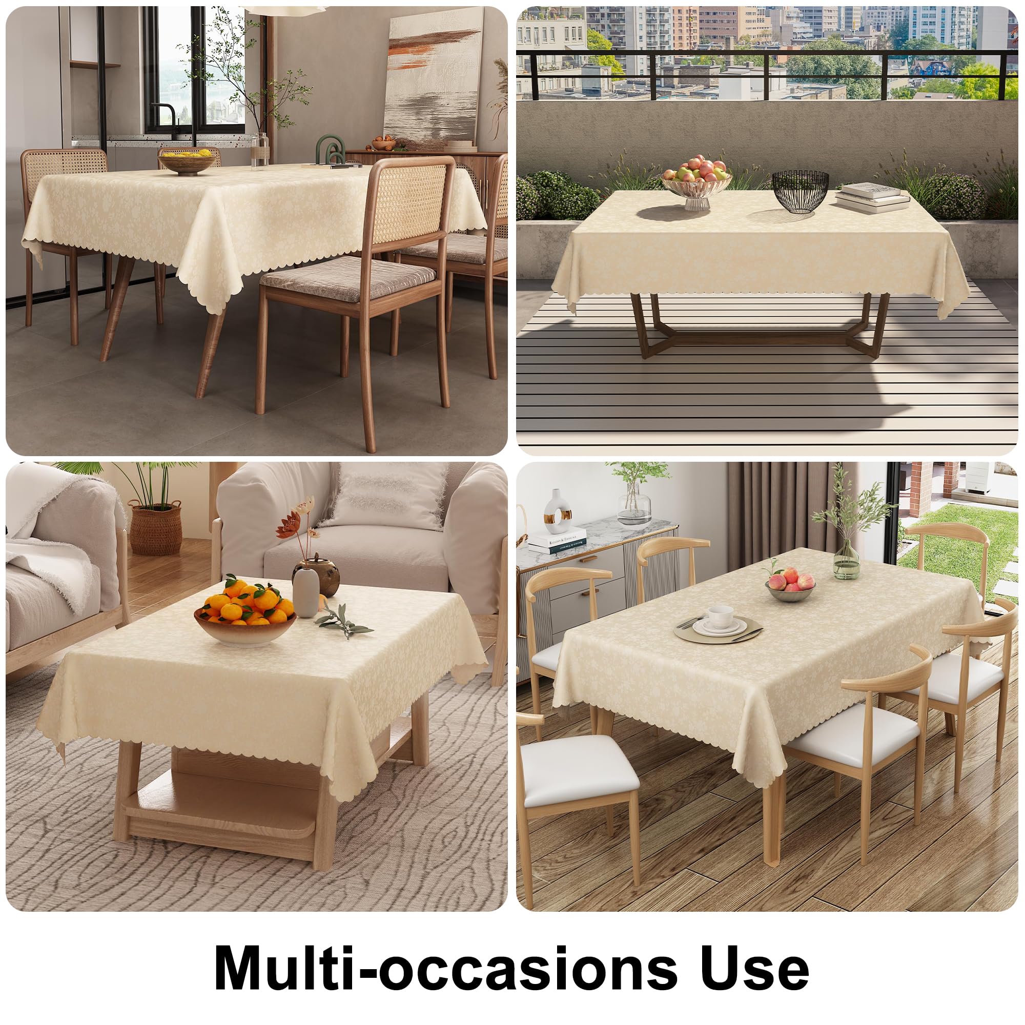Foto 7 pulgar | Mantel Smiry De Vinilo Impermeable Para Cocina 140 X 200 Cm, Color Beige - Venta Internacional.