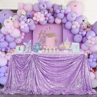 Foto 2 | Mantel De Lentejuelas B-cool Para Bodas, Color Lavanda, Lila, 152 X 259 Cm - Venta Internacional.