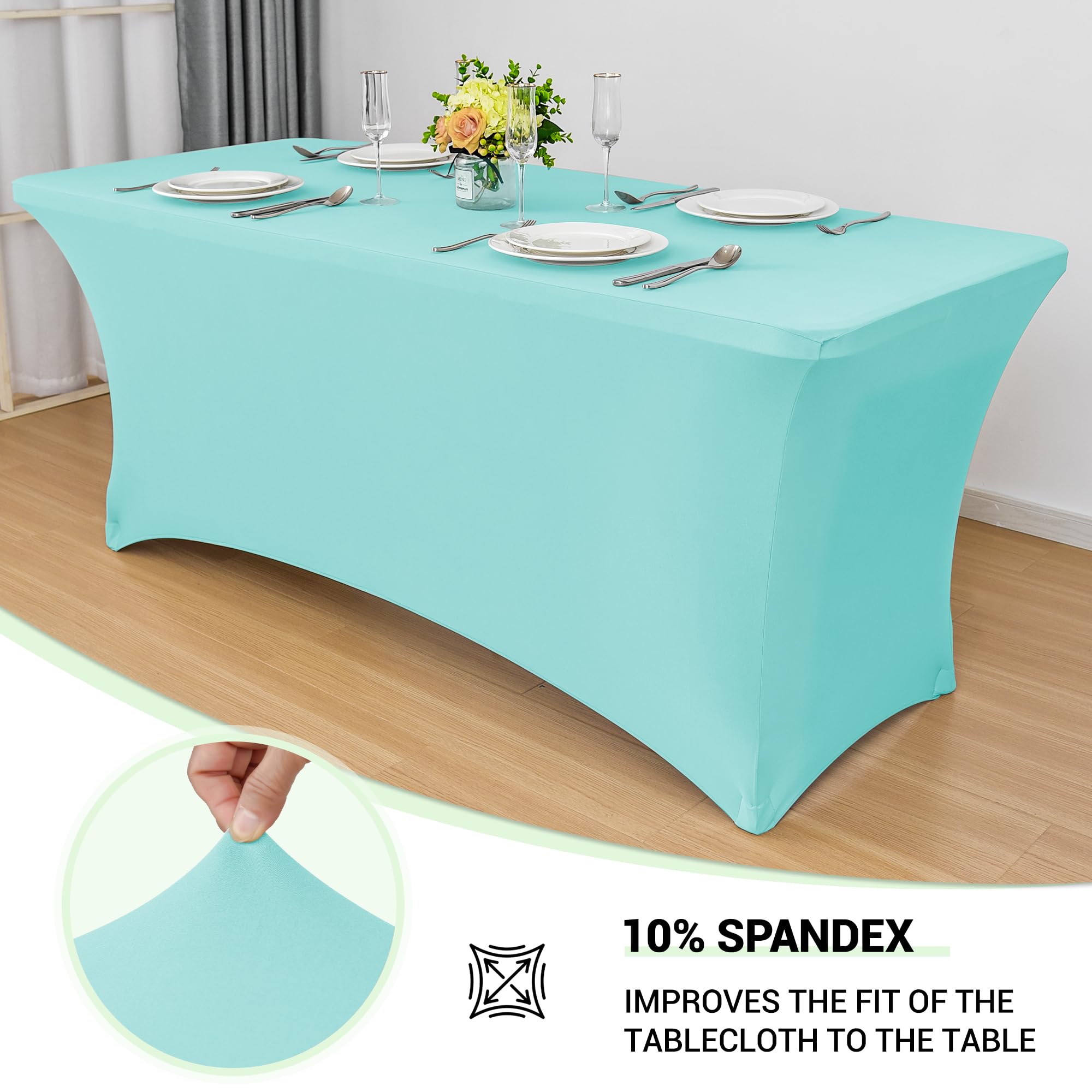 Foto 2 | Mantel Obstal Stretch Spandex De 6 Pies, Azul, Para Bodas, 2 Unidades - Venta Internacional.