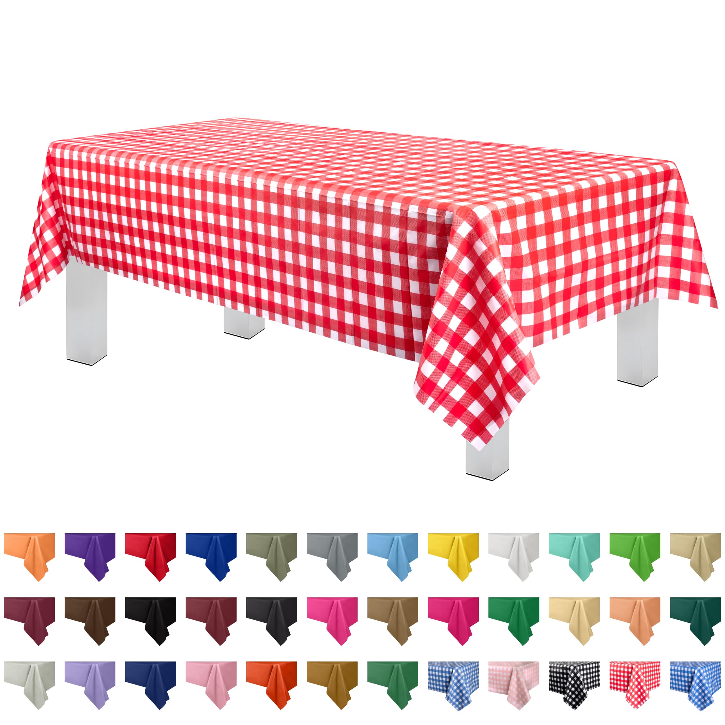 Foto 1 | Mantel Desechable De Plástico Grandipity Para Pícnic, 137 X 274 Cm, Color Rojo - Venta Internacional.