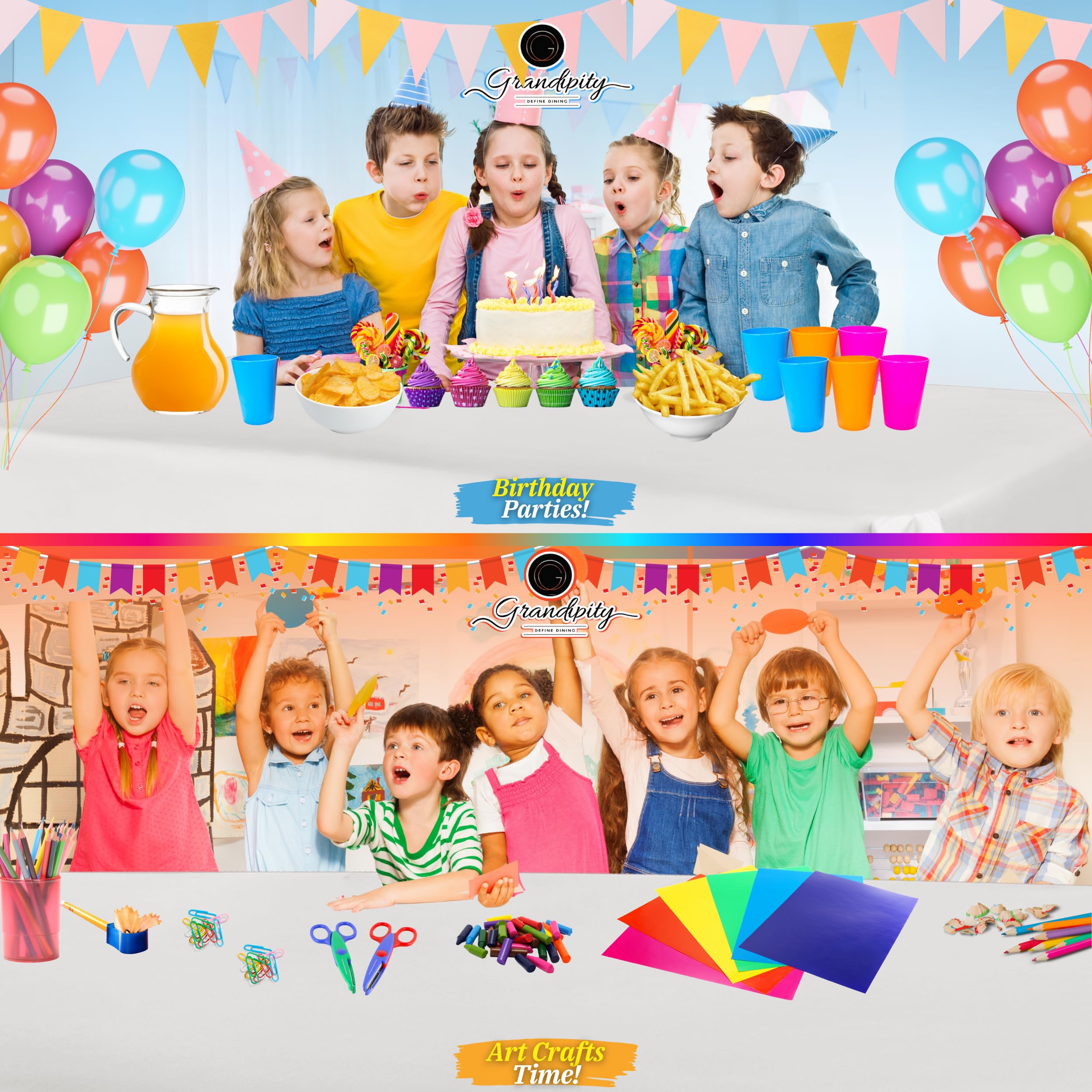 Foto 4 | Mantel Desechable De Plástico Grandipity, 12 Unidades, Color Blanco - Venta Internacional.
