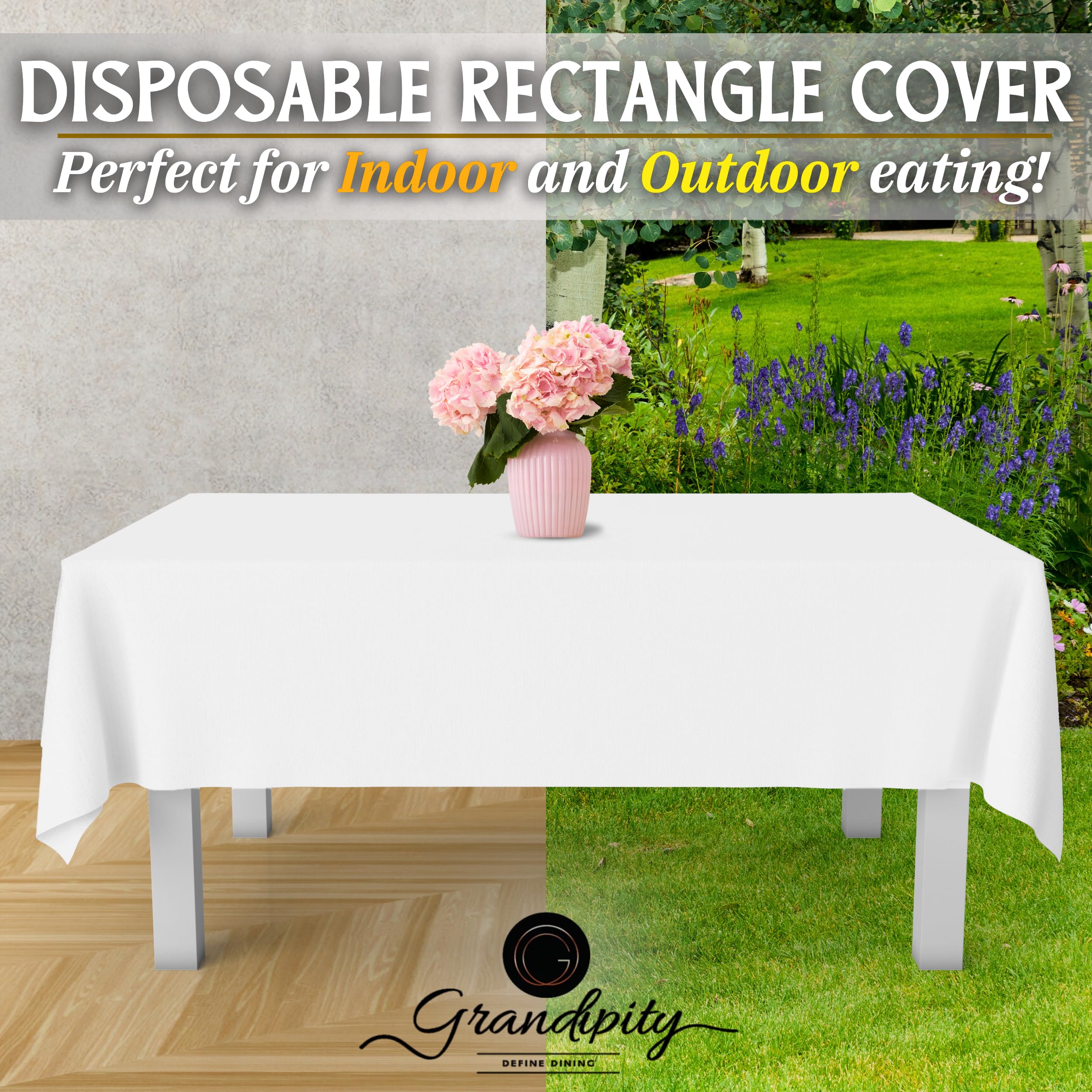Foto 5 | Mantel Desechable De Plástico Grandipity, 12 Unidades, Color Blanco - Venta Internacional.