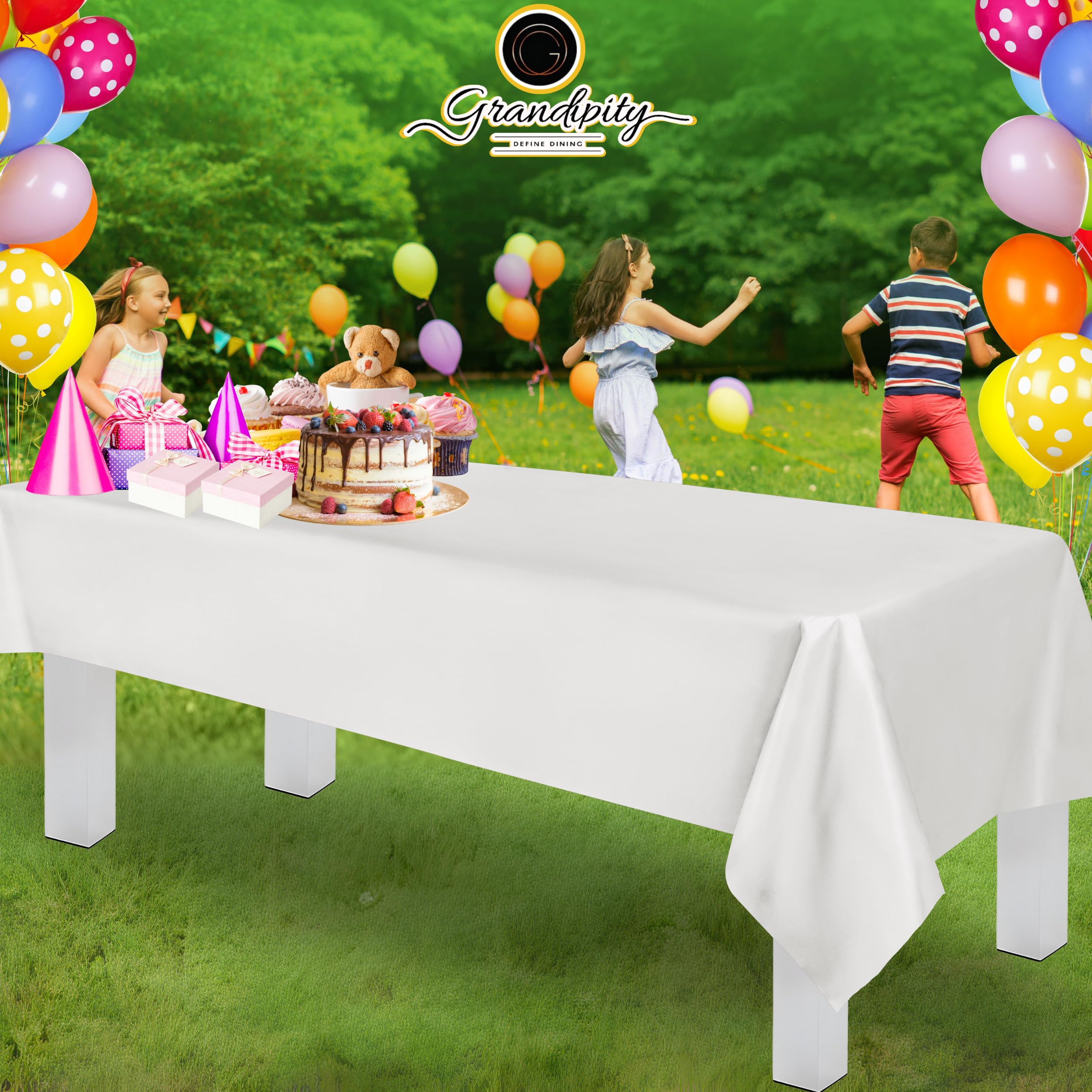 Foto 6 | Mantel Desechable De Plástico Grandipity, 12 Unidades, Color Blanco - Venta Internacional.