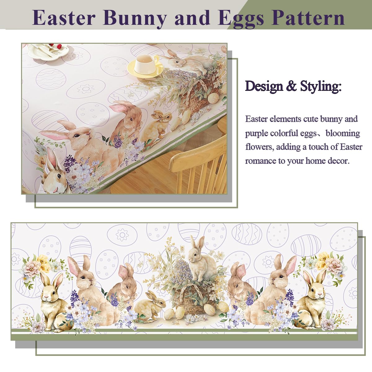 Foto 4 | Mantel Rectangular De Pascua Sastybale, 52 X 70 Cm, Tela Beige - Venta Internacional.