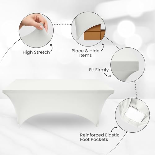 Foto 6 pulgar | Mantel Utopia Kitchen De 8 Pies De Spandex [1 Paquete, Blanco] 200 G/m² - Venta Internacional.