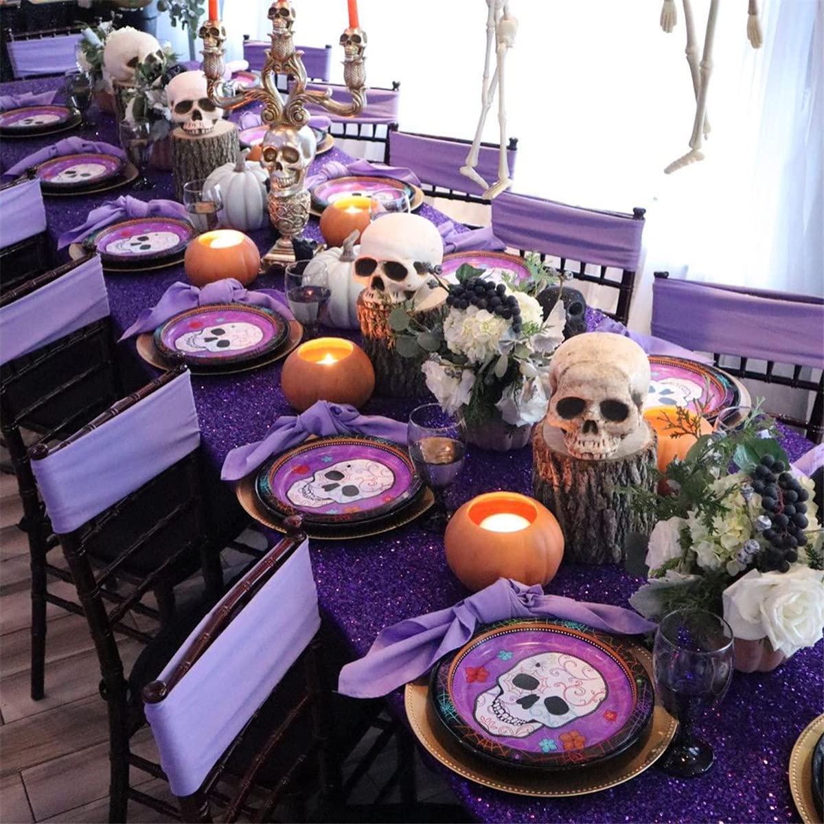 Foto 3 | Mantel B-cool Con Lentejuelas Moradas De 152 X 259 Cm Para Fiesta De Boda - Venta Internacional.