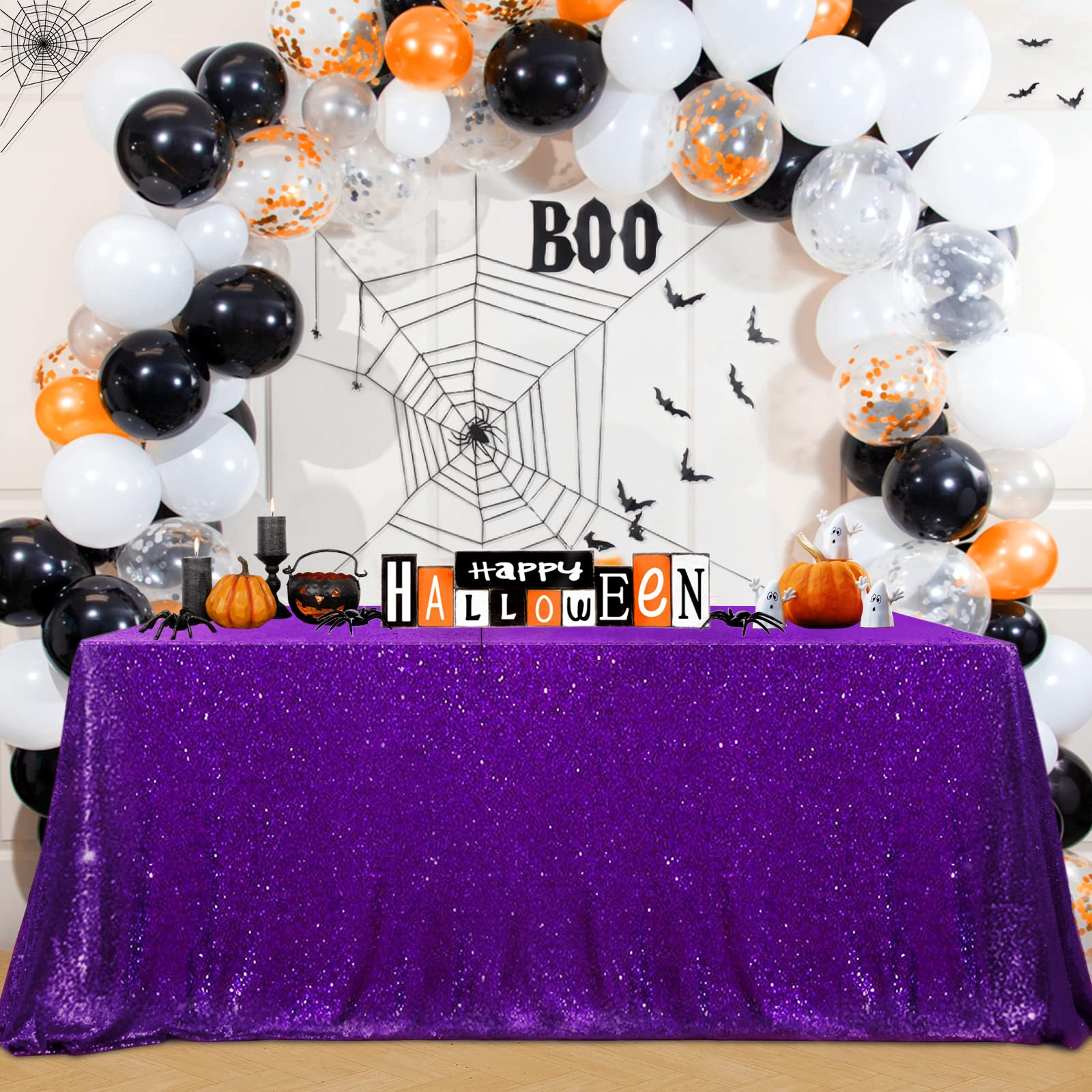 Foto 8 pulgar | Mantel B-cool Con Lentejuelas Moradas De 152 X 259 Cm Para Fiesta De Boda - Venta Internacional.
