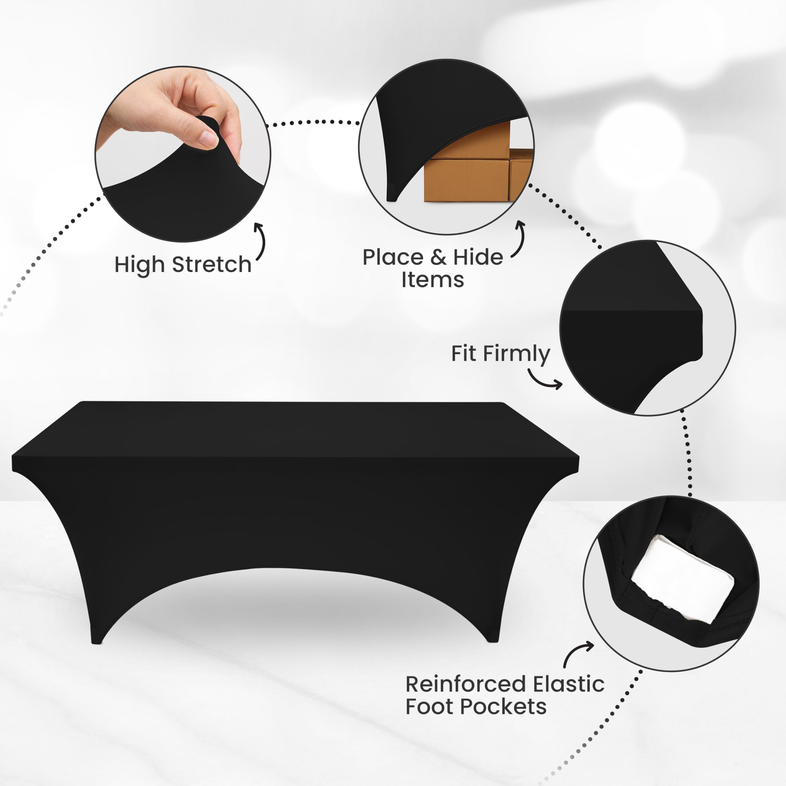 Foto 7 pulgar | Mantel Utopia Kitchen De Elastano De 6 Pies [paquete De 2, Negro] 200 G/m² - Venta Internacional.