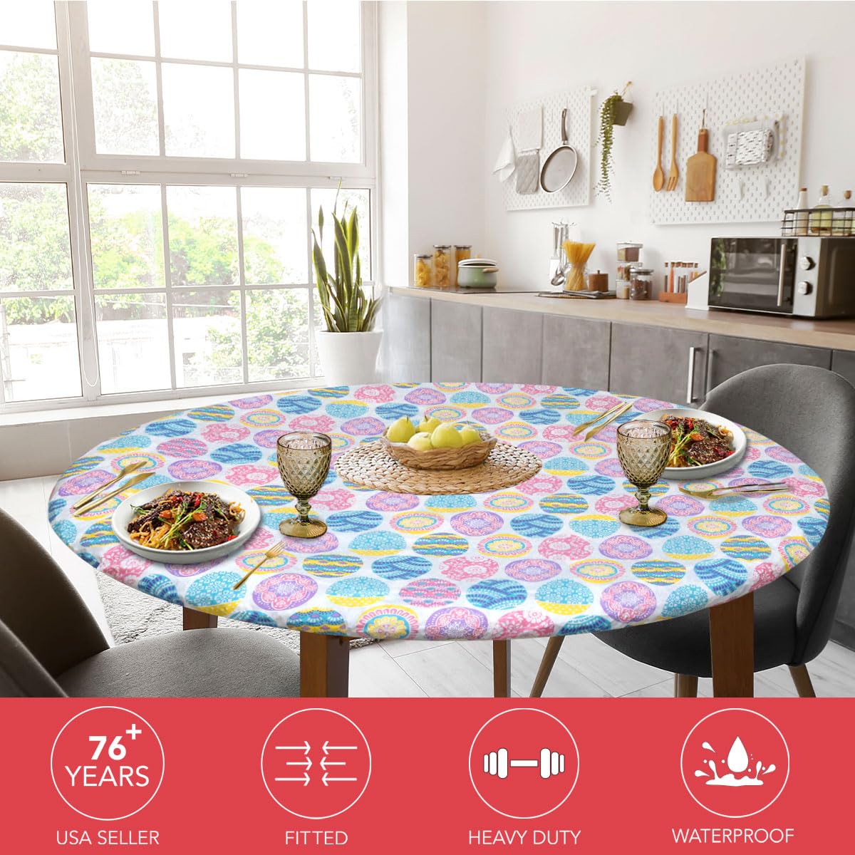Foto 2 | Manteles De Mesa Para The Home Deluxe De Vinilo Con Estampado De Pascua - Venta Internacional.