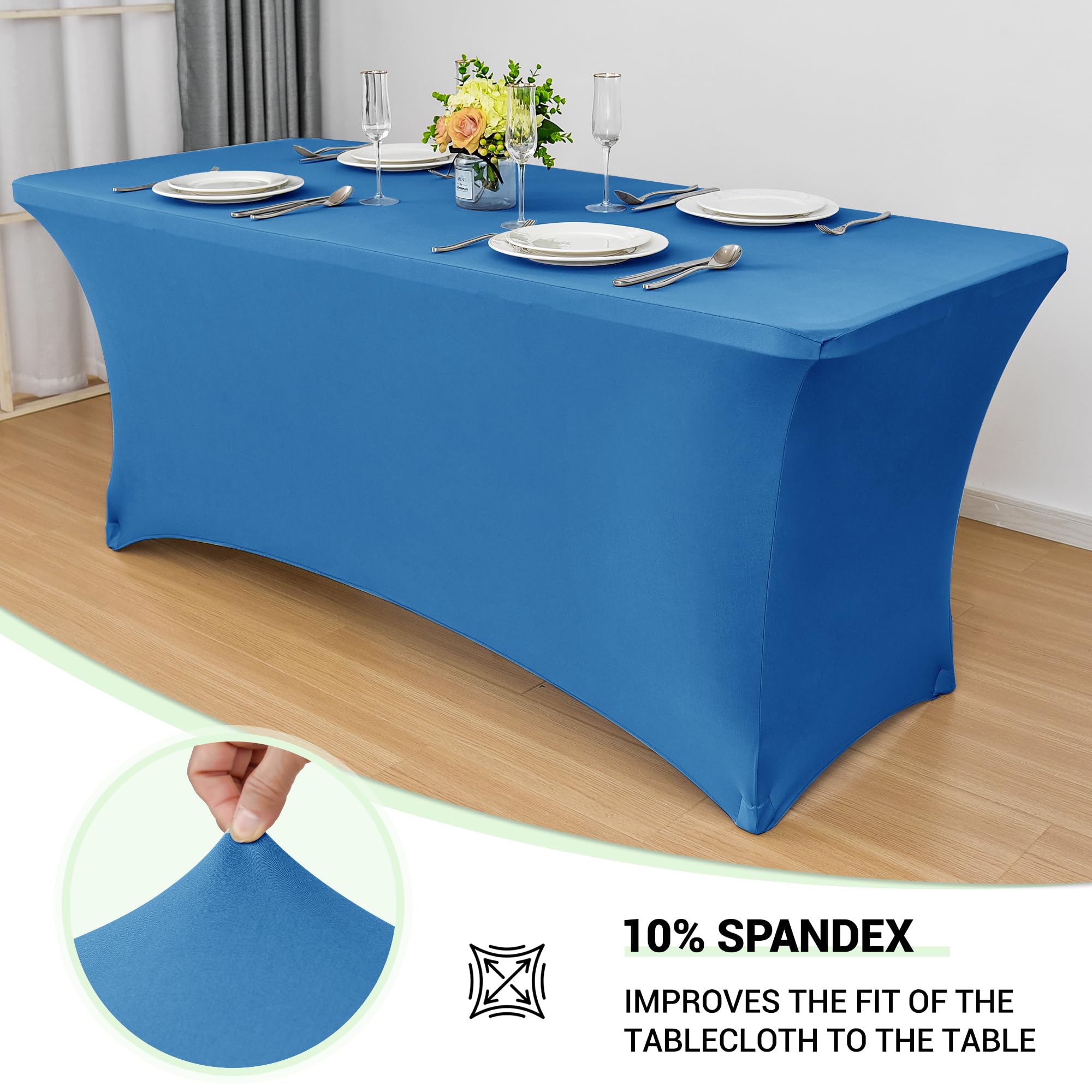 Foto 3 pulgar | Mantel Obstal Stretch Spandex De 6 Pies, Color Aguamarina, Paquete De 2 - Venta Internacional.