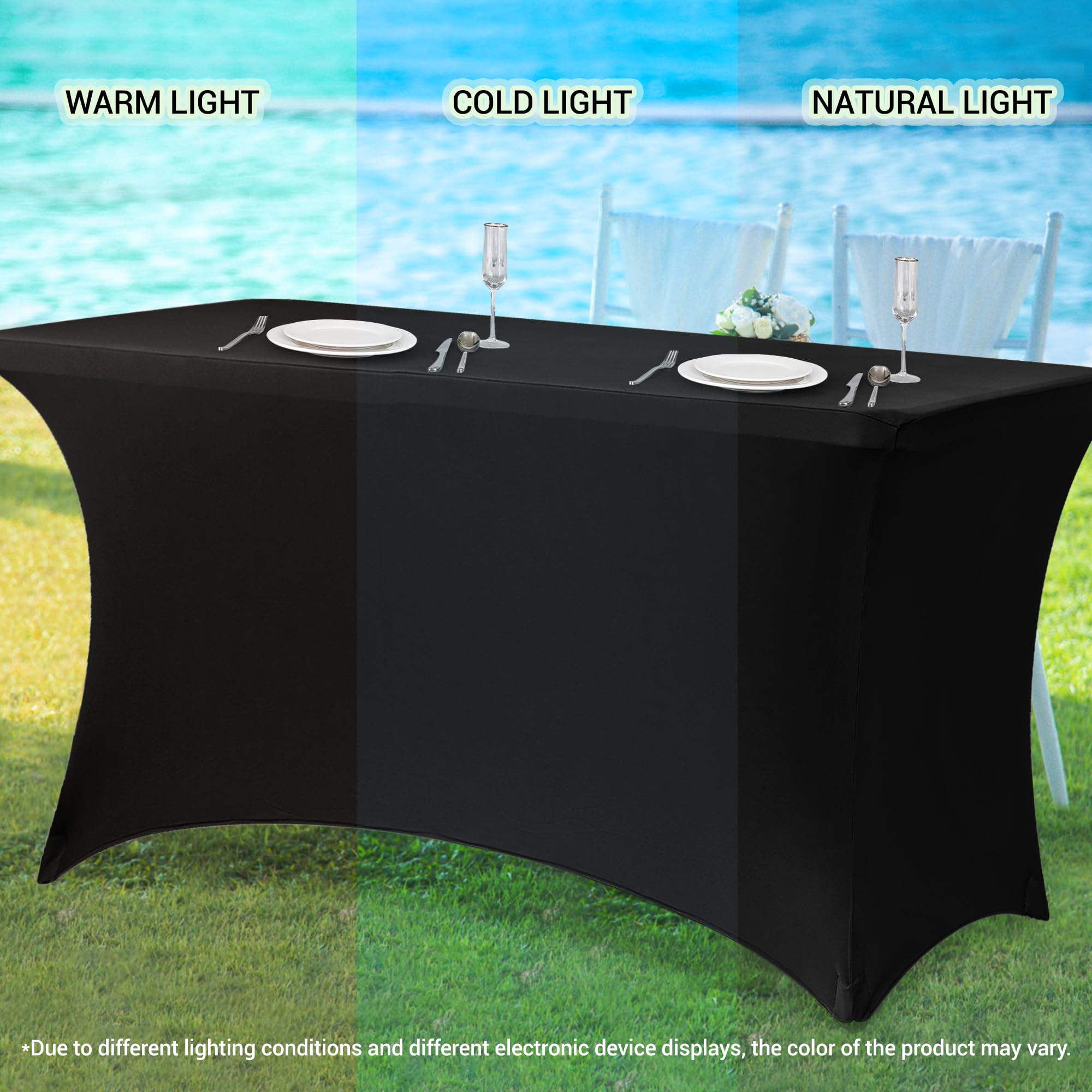 Foto 7 | Mantel Obstal Spandex Rectangular De 6 Pies, Color Morado Oscuro, Paquete De 2 - Venta Internacional.