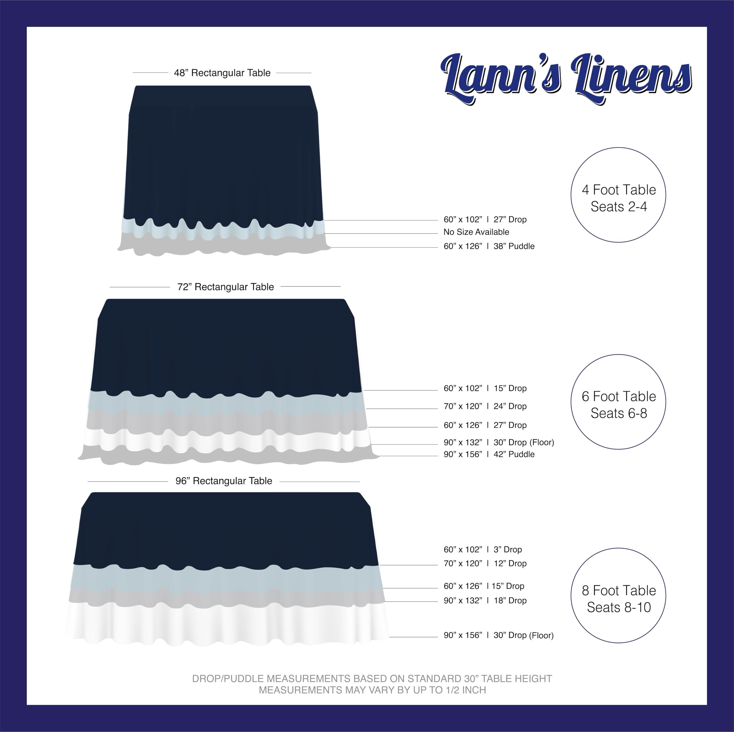 Foto 7 pulgar | Mantel Lann's Linens Premium De 90 X 156 Cm, Rectangular, Color Marfil - Venta Internacional.