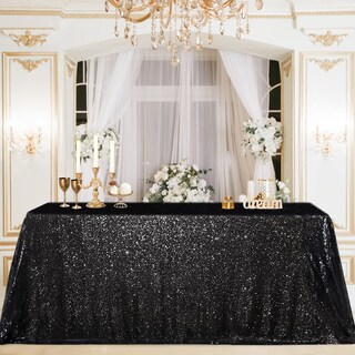 Foto 1 | Mantel B-cool Con Lentejuelas Negras, 152 X 259 Cm, Boda De Halloween - Venta Internacional.
