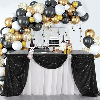 Foto 3 | Mantel B-cool Con Lentejuelas Negras, 152 X 259 Cm, Boda De Halloween - Venta Internacional.