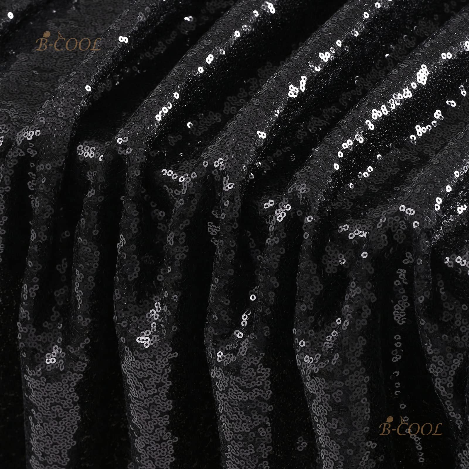 Foto 6 pulgar | Mantel B-cool Con Lentejuelas Negras, 152 X 259 Cm, Boda De Halloween - Venta Internacional.