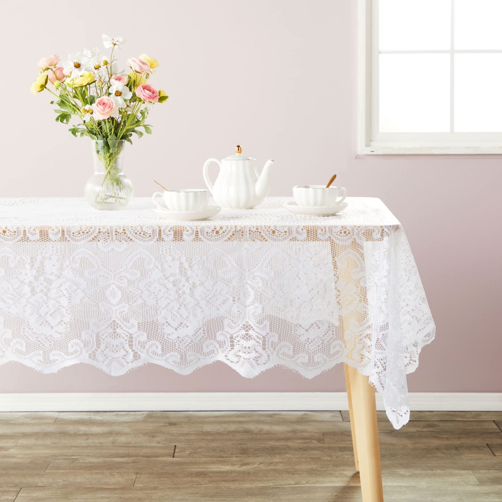 Foto 2 | Mantel Juvale De Encaje Blanco Para Mesas Rectangulares 137 X 183 Cm - Venta Internacional.