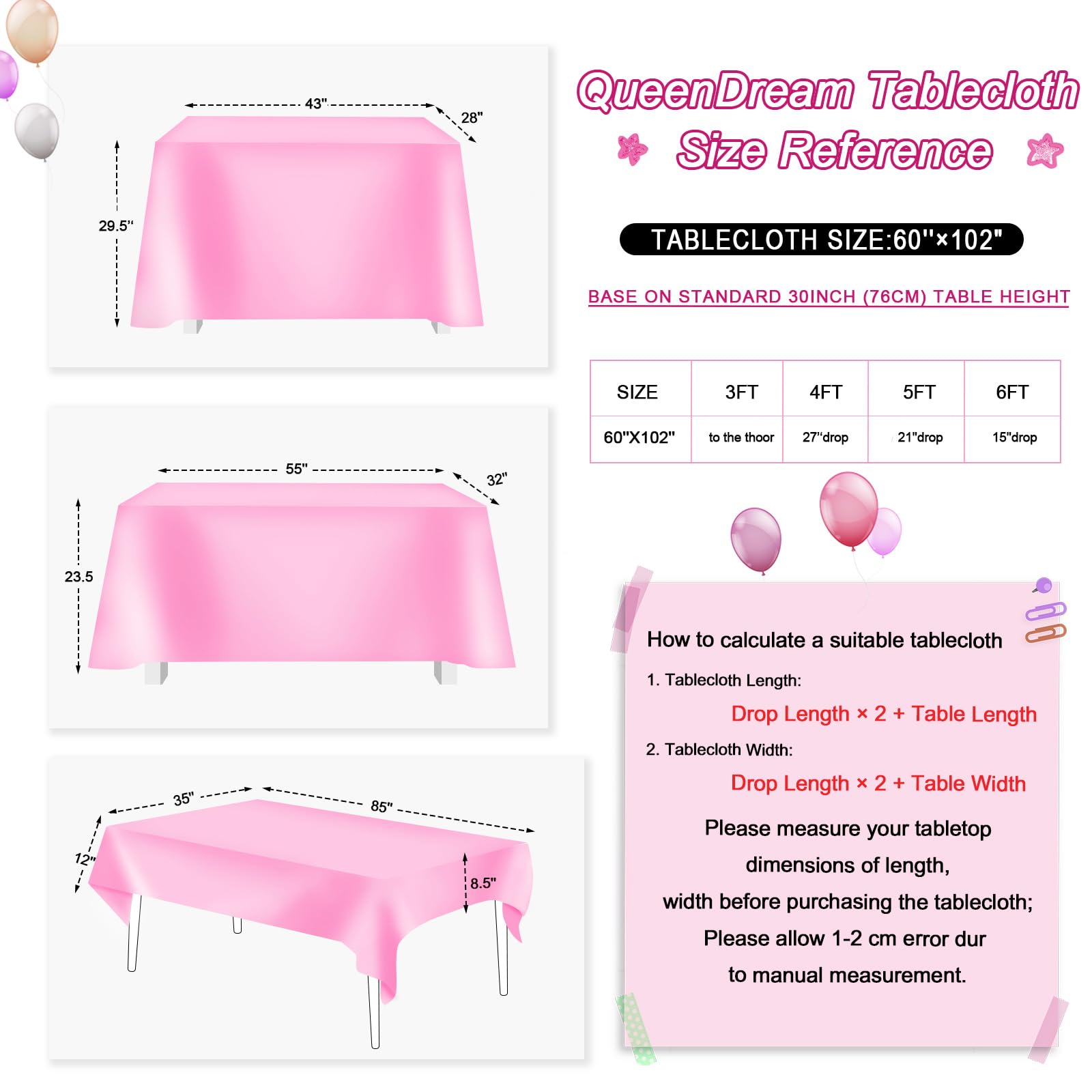 Foto 5 | Mantel Queendream Lentejuelas Rosa Intenso 152x260 Cm - Venta Internacional