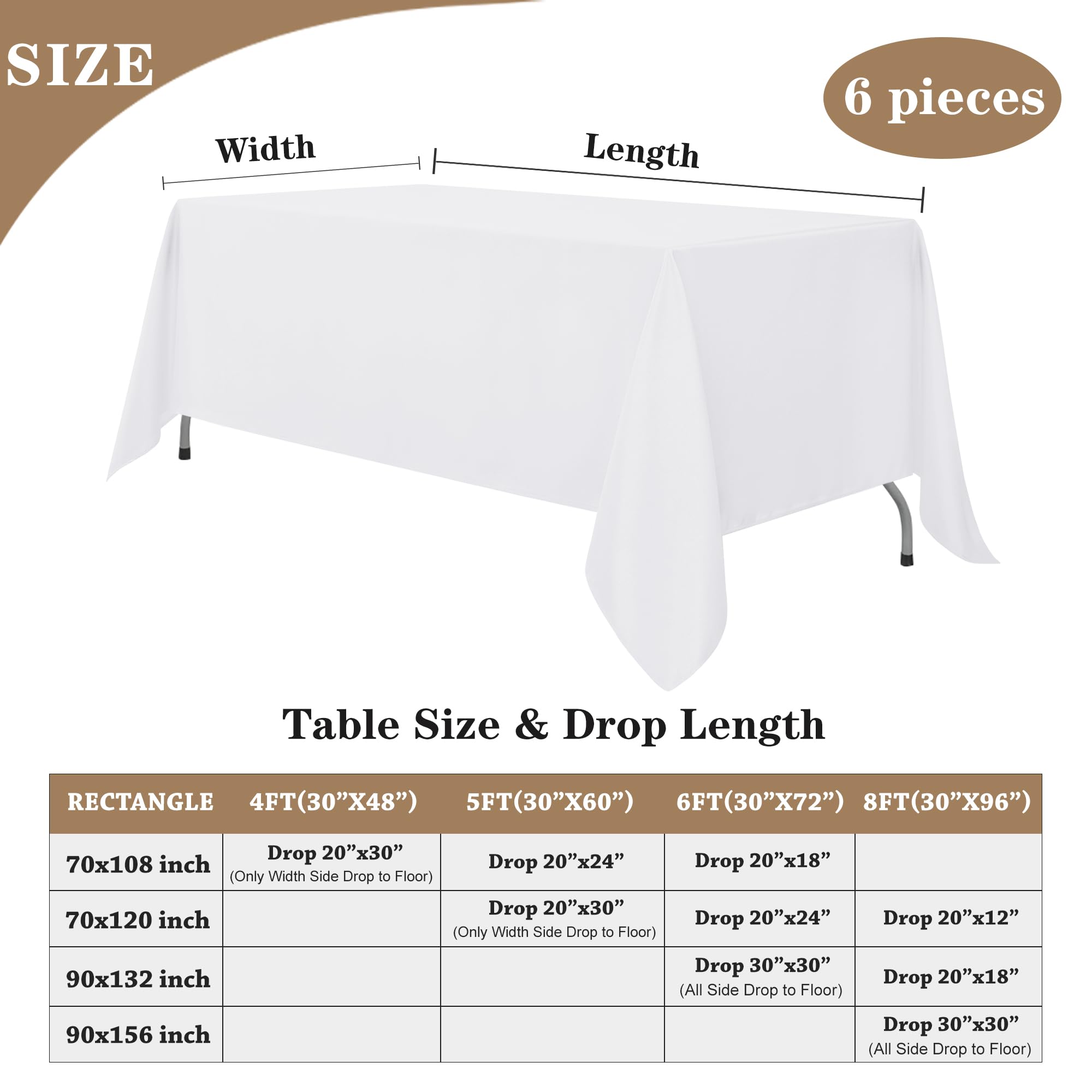 Foto 6 pulgar | Mantel Ajustable Fitable Blanco 6 Piezas - Venta Internacional