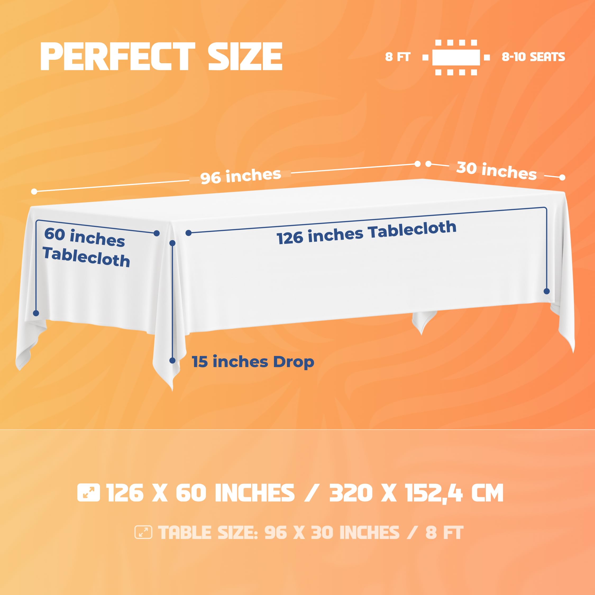 Foto 2 | Mantel Wealuxe Rectangular Blanco  2 Piezas - Venta Internacional
