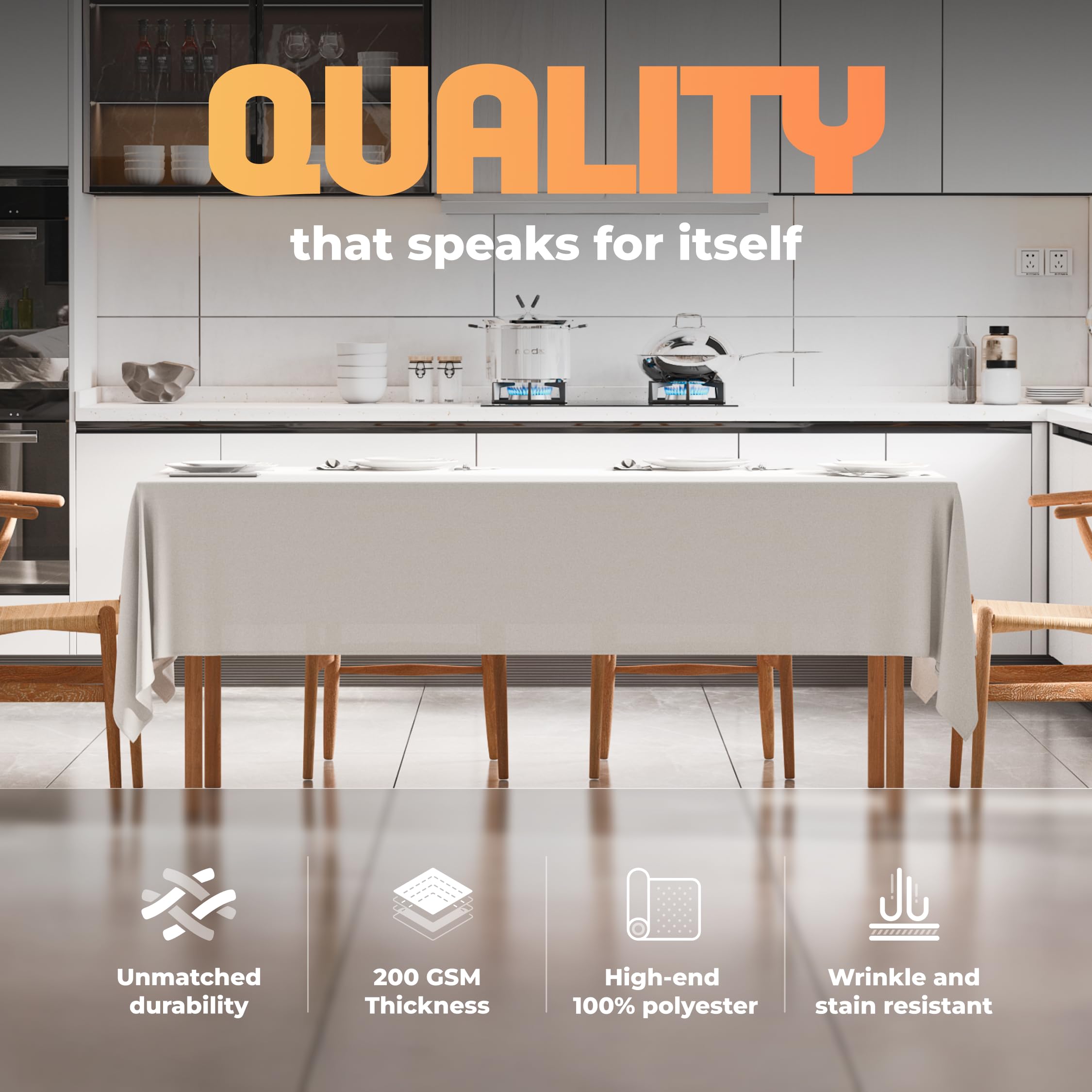 Foto 3 | Mantel Wealuxe Rectangular Blanco  2 Piezas - Venta Internacional