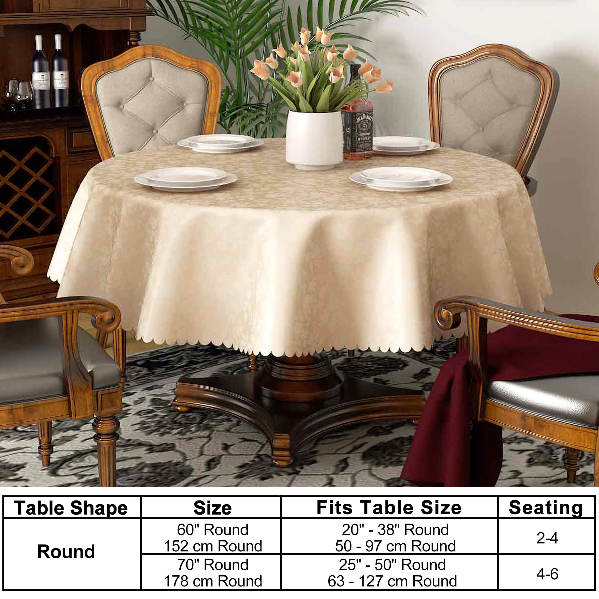 Foto 7 pulgar | Mantel para Mesa Beige Smiry 70 cm de Diámetro - Venta Internacional