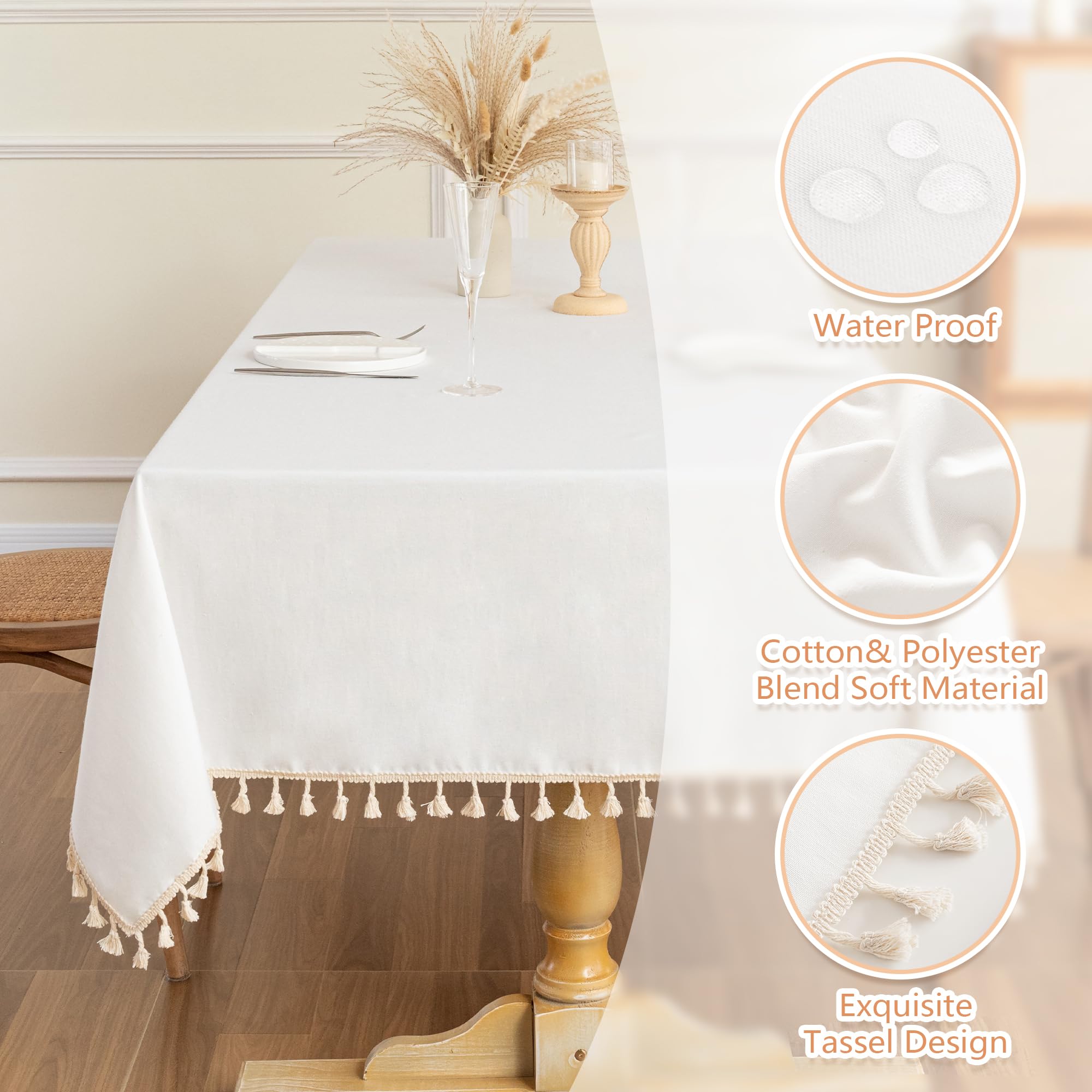Foto 5 pulgar | Mantel para Mesa Blanco Mysky Home 140 X 220 cm - Venta Internacional