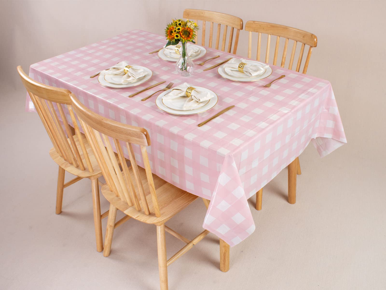 Foto 2 pulgar | Mantel para Mesa Rosa con Blanco a Cuadros Kesfey 137 x 274 cm 8 Piezas - Venta Internacional