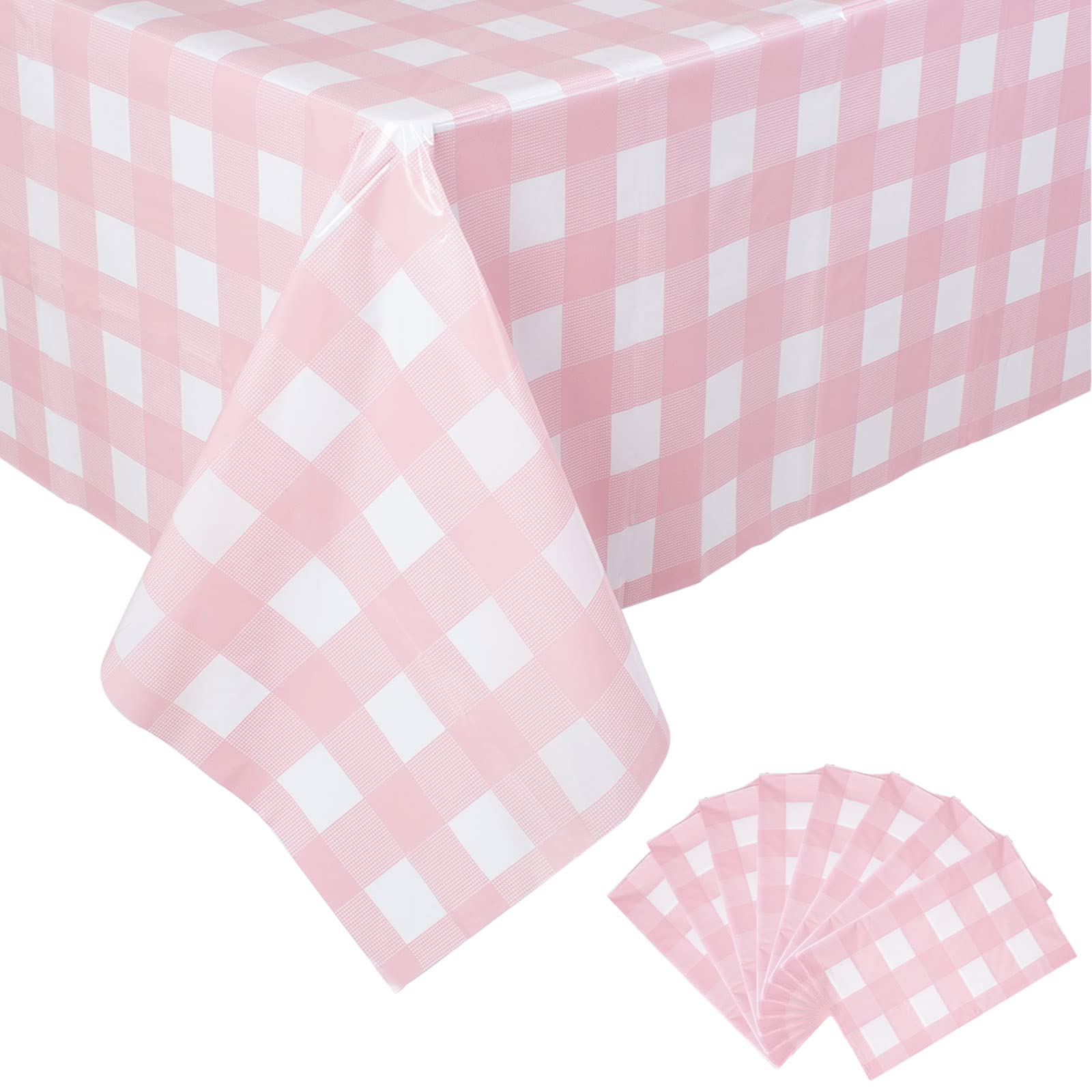 Foto 3 pulgar | Mantel para Mesa Rosa con Blanco a Cuadros Kesfey 137 x 274 cm 8 Piezas - Venta Internacional