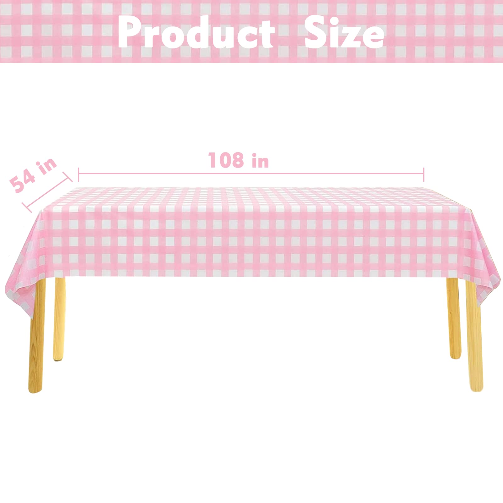 Foto 5 pulgar | Mantel para Mesa Rosa con Blanco a Cuadros Kesfey 137 x 274 cm 8 Piezas - Venta Internacional