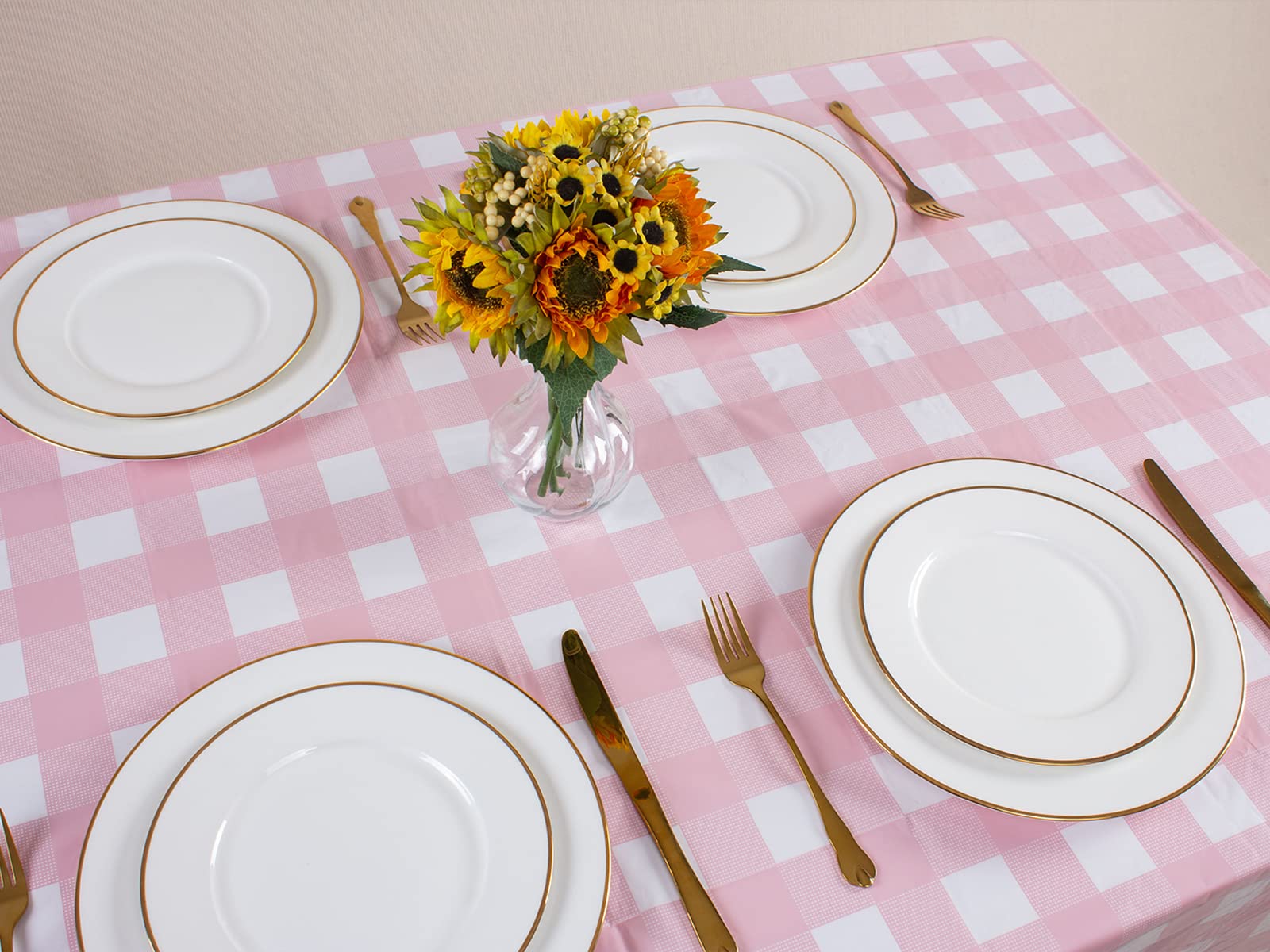 Foto 8 pulgar | Mantel para Mesa Rosa con Blanco a Cuadros Kesfey 137 x 274 cm 8 Piezas - Venta Internacional