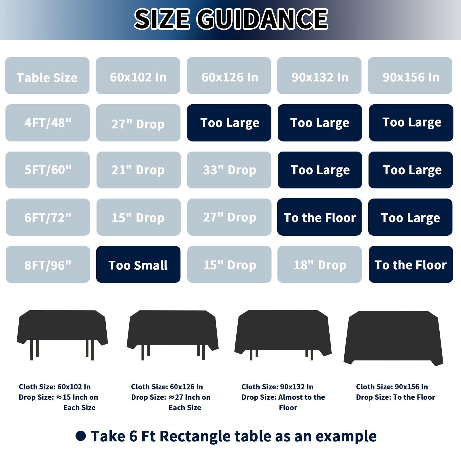 Foto 6 pulgar | Mantel para Mesa Negro PureFit 152 x 259 cm 6 Piezas - Venta Internacional