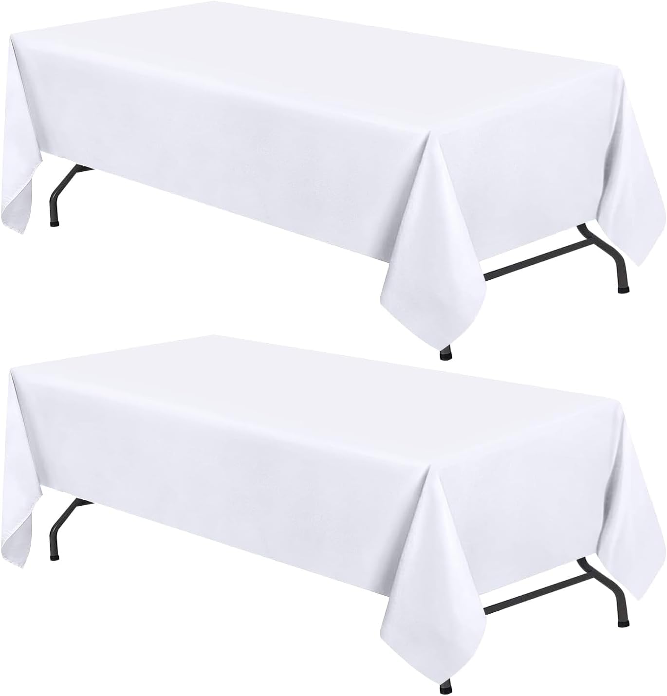 Mantel Wealuxe Rectangulare Blanco  2 Piezas - Venta Internacional