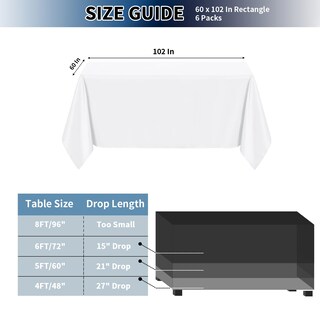 Foto 4 | Mantel para Mesa Blanco Purefit 6 Piezas-Venta Internacional