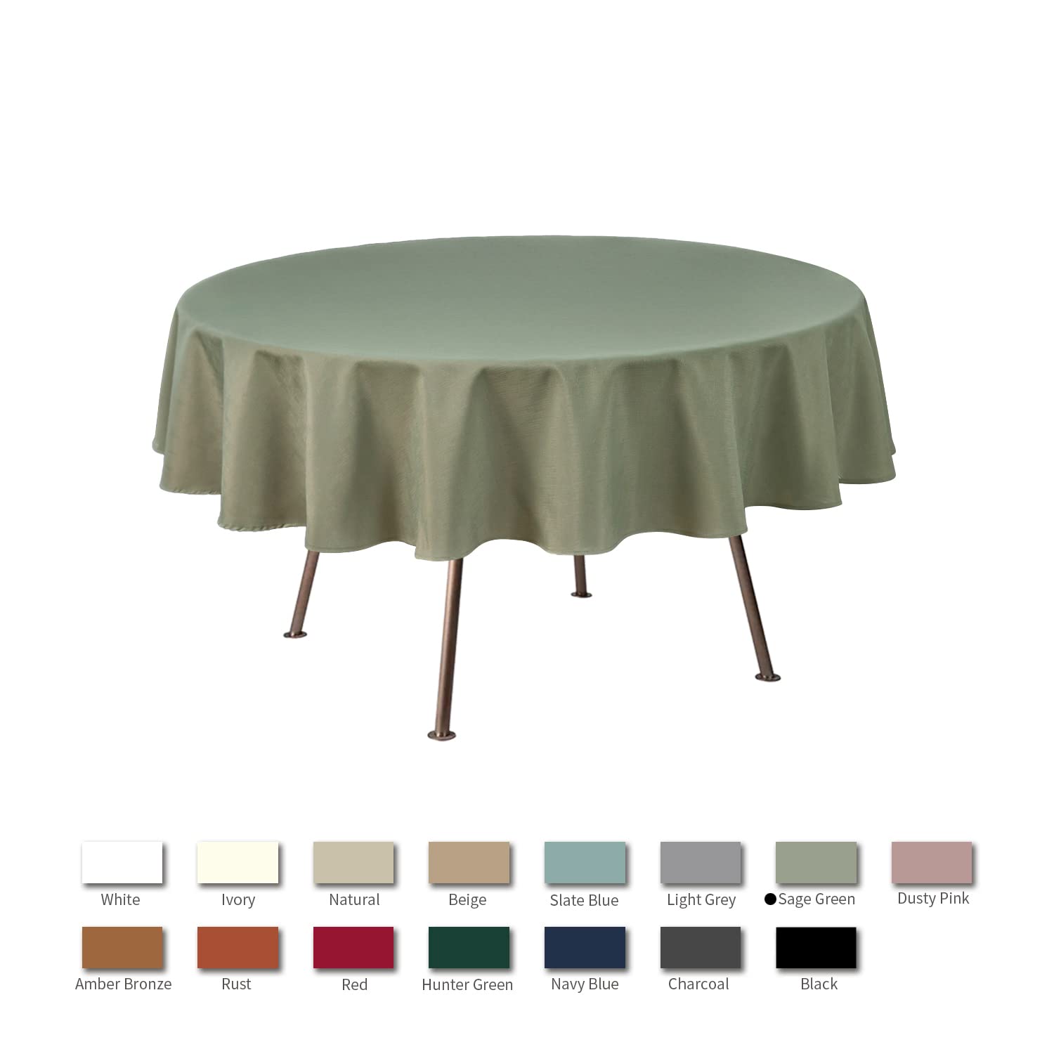 Foto 4 pulgar | Mantel Maxmill Redondo Lino Texturizado 180 Cm Verde Salvia - Venta Internacional