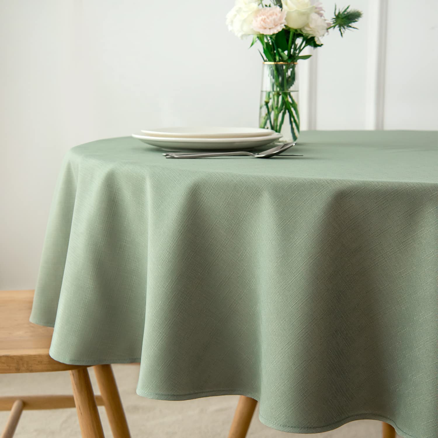 Foto 5 pulgar | Mantel Maxmill Redondo Lino Texturizado 180 Cm Verde Salvia - Venta Internacional