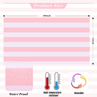 Foto 3 | Mantel Kesfey a Rayas Rosa Impermeable 137 x 274 cm - Venta Internacional