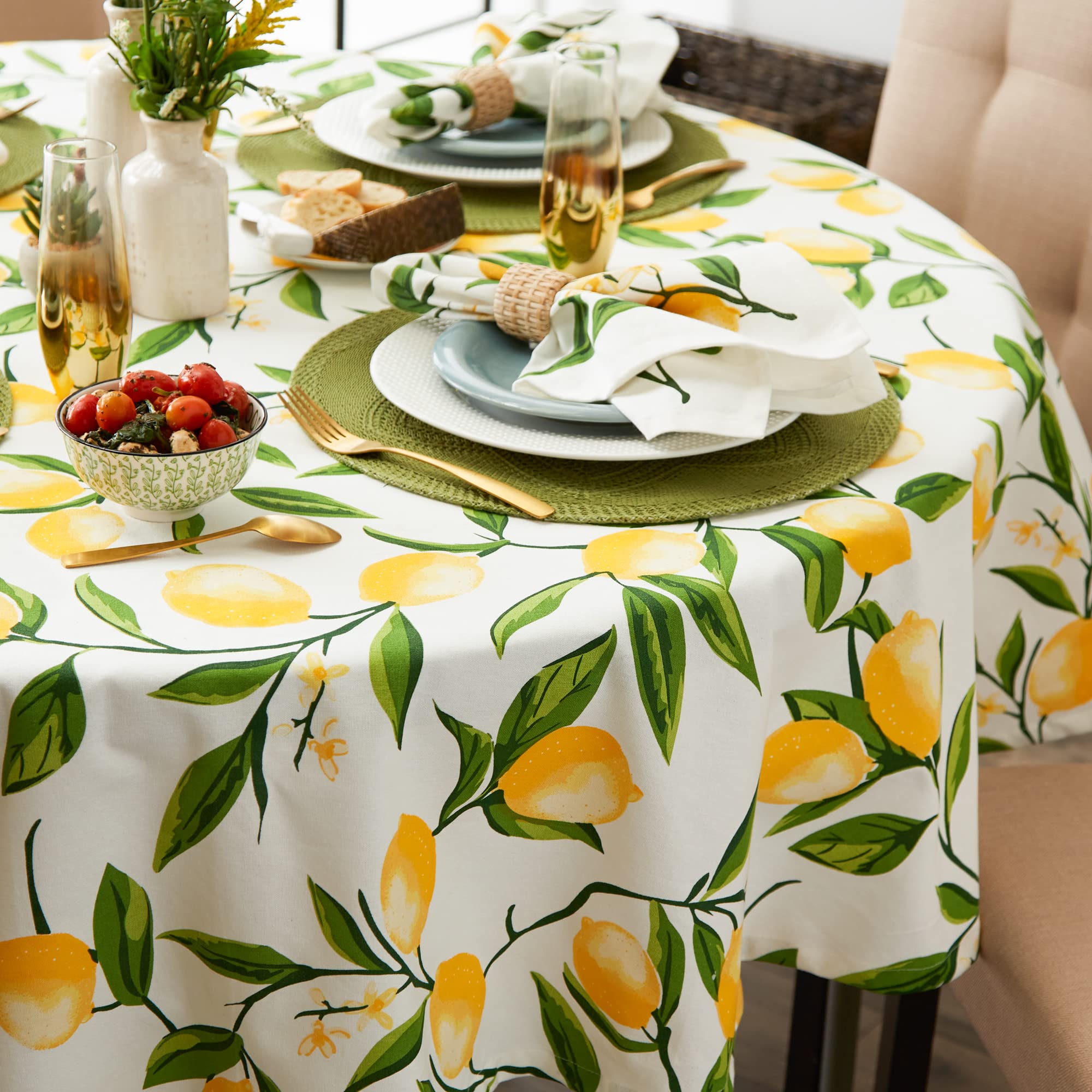 Foto 4 pulgar | Mantel Redondo Dii Lemon Bliss, 100% Algodón, 70 Cm - Venta Internacional.