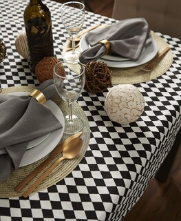 Foto 4 | Mantel Dii Harlequin 100% Algodón 52 X 52 Cm Negro Y Crema - Venta Internacional.