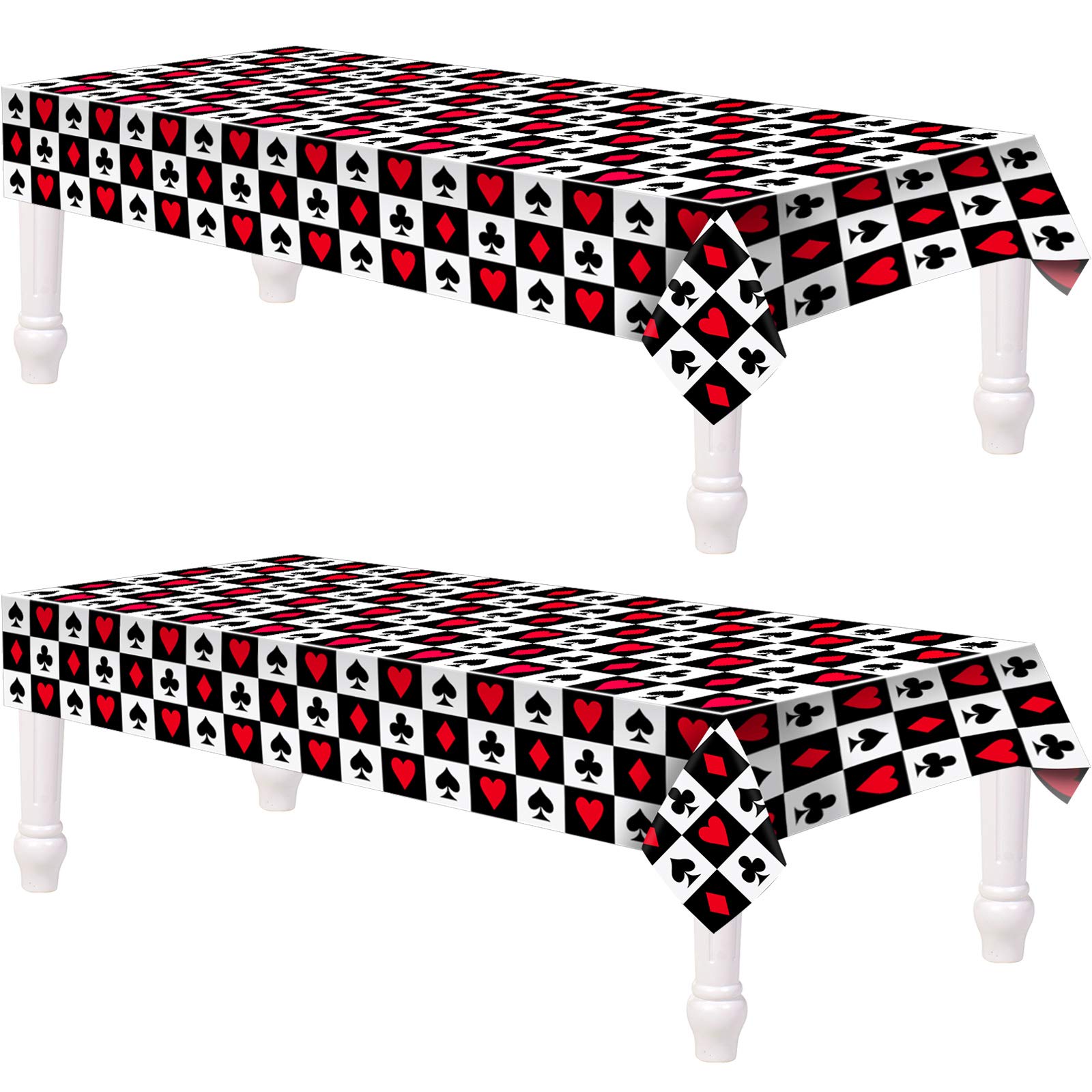 Mantel Temático Tatuo Poker Casino Para Fiesta, 54 X 108 Pulgadas, 2 - Venta Internacional.
