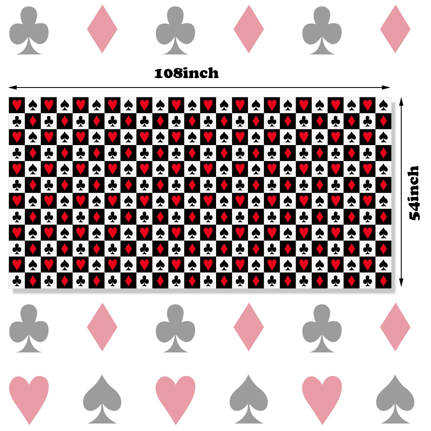 Foto 2 | Mantel Temático Tatuo Poker Casino Para Fiesta, 54 X 108 Pulgadas, 2 - Venta Internacional.
