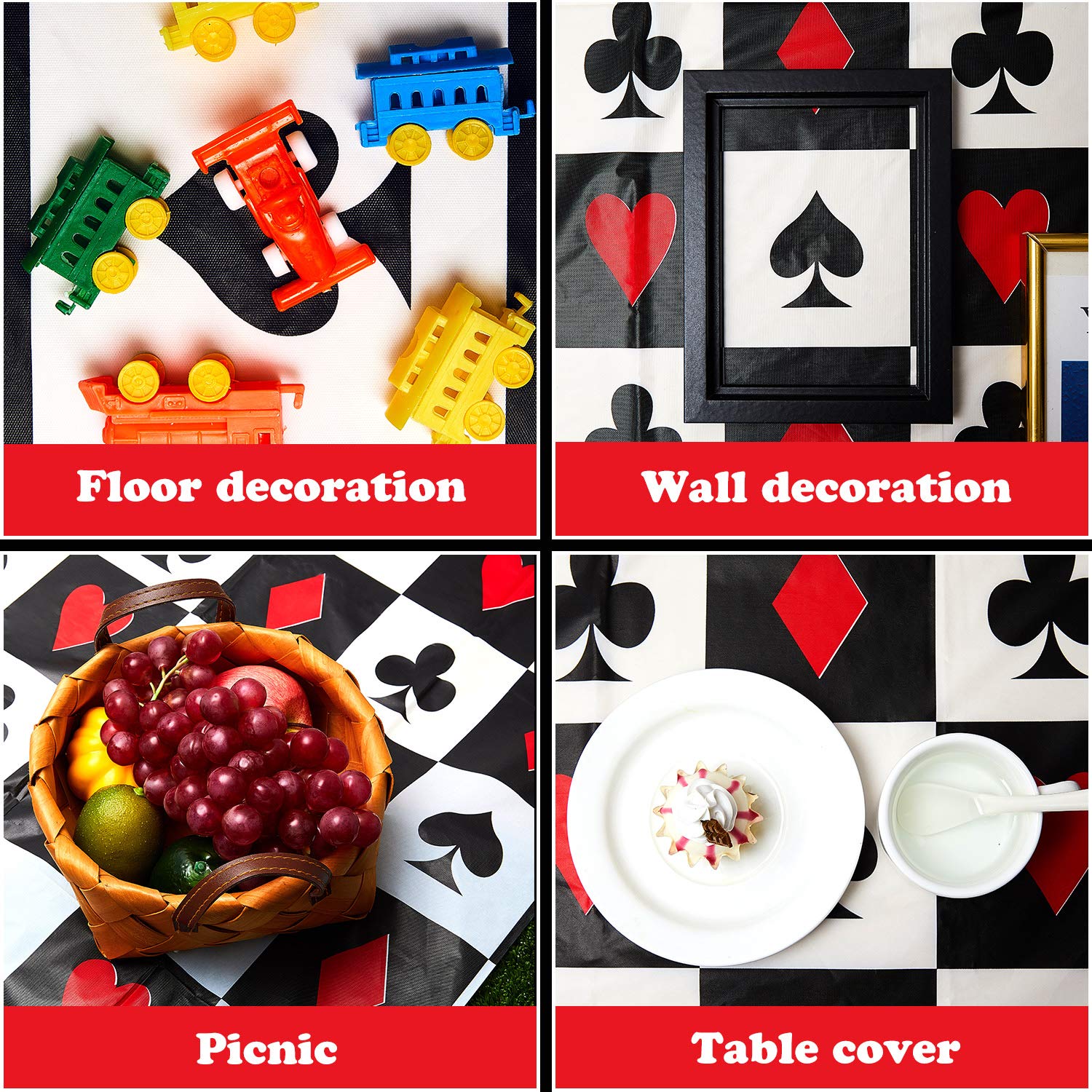 Foto 5 pulgar | Mantel Temático Tatuo Poker Casino Para Fiesta, 54 X 108 Pulgadas, 2 - Venta Internacional.