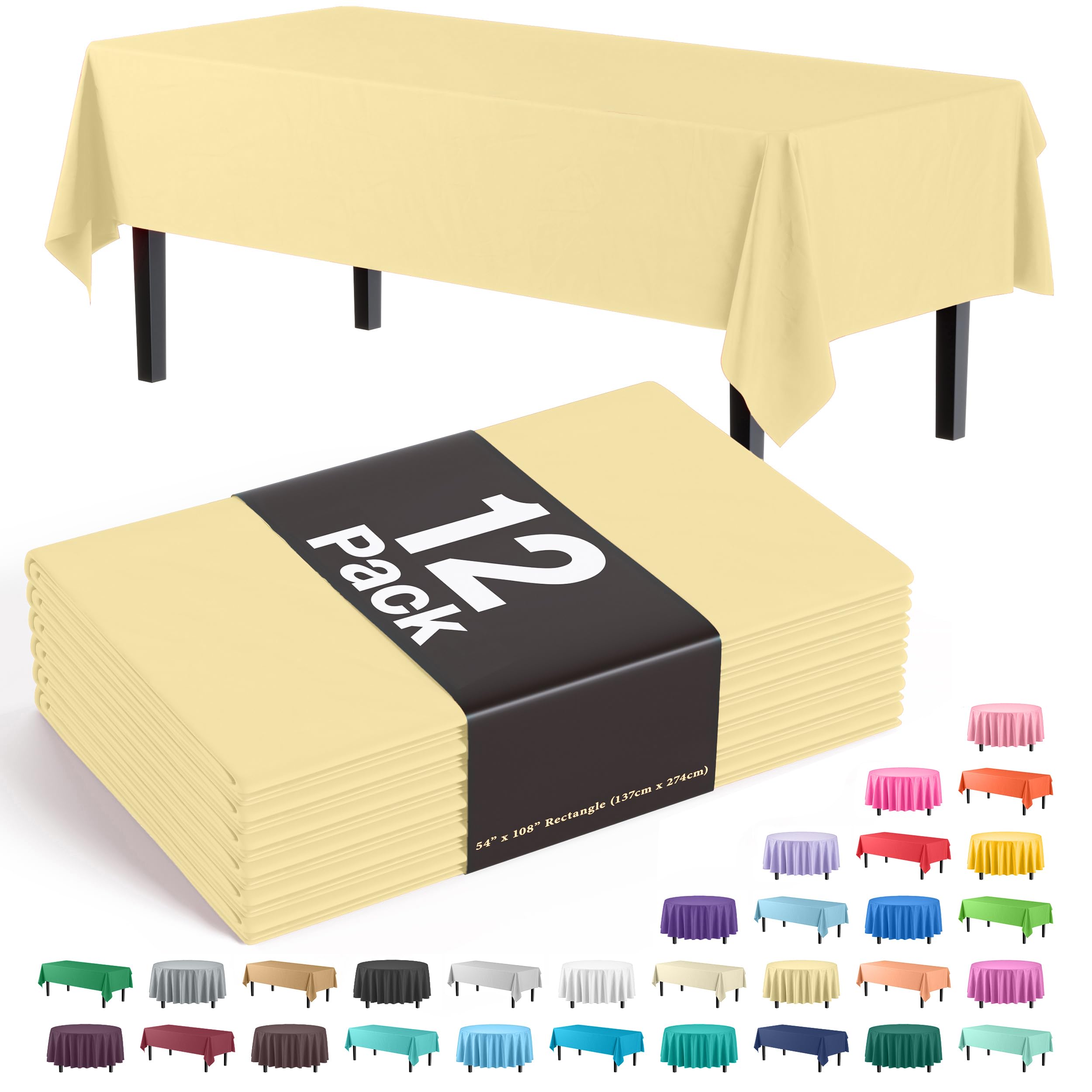 Mantel Exquisite Premium Amarillo Claro, Paquete De 12 - Venta Internacional.