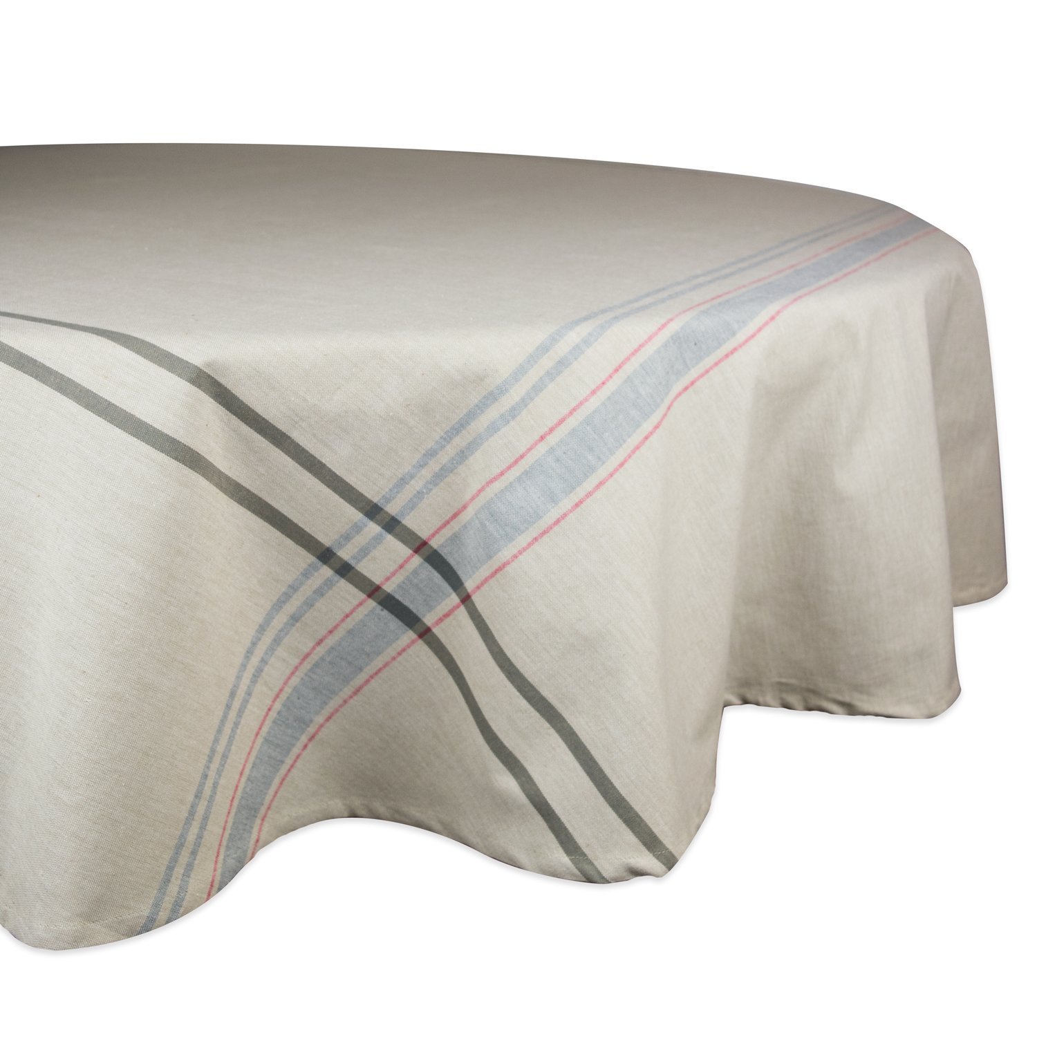 Foto 2 pulgar | Mantel Dii French Stripe Mesa De Comedor Redonda De 70 Pulgadas, Color Topa/gris - Venta Internacional.