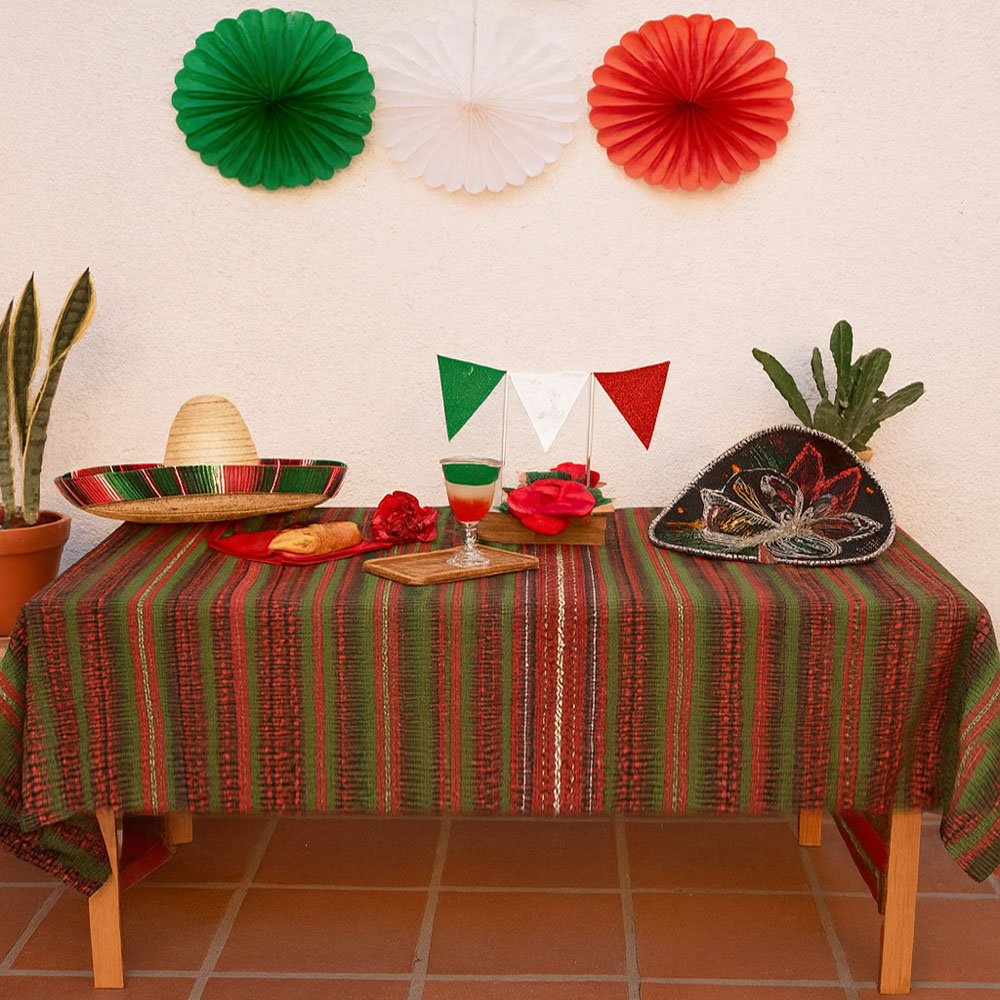Foto 4 pulgar | Mantel Mexicano Decorativo 145x180 Cm | Diseño Tradicional Diseño Reboso - Ideal Para Fiestas Patrias